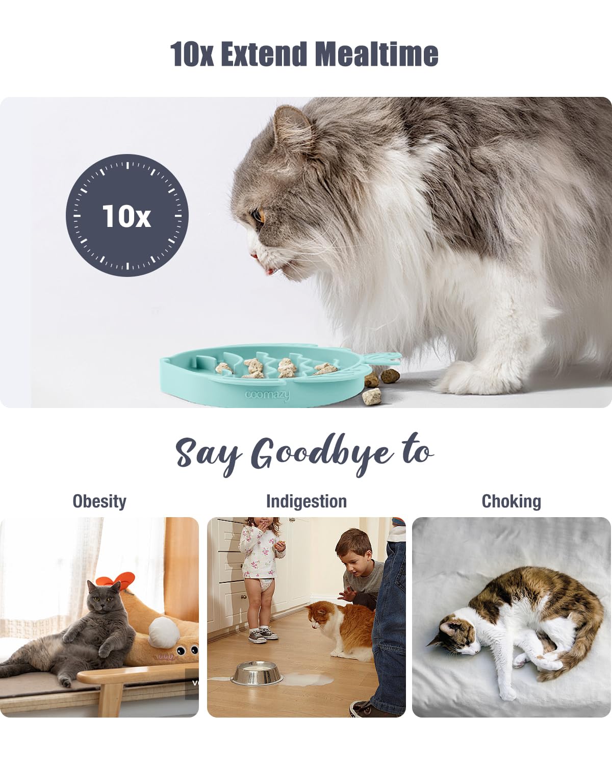 Coomazy Silicone Slow Feeder Dog Cat Bowls