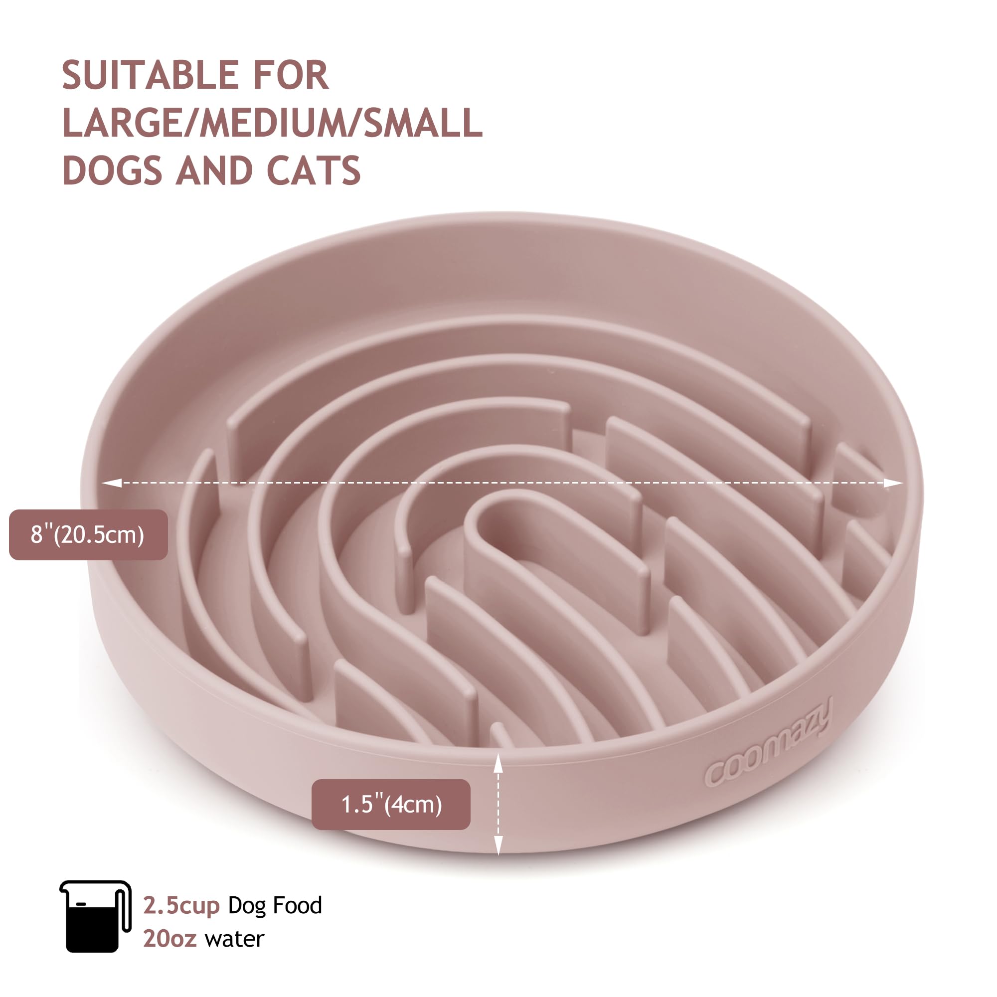 Coomazy Silicone Slow Feeder Dog Cat Bowls