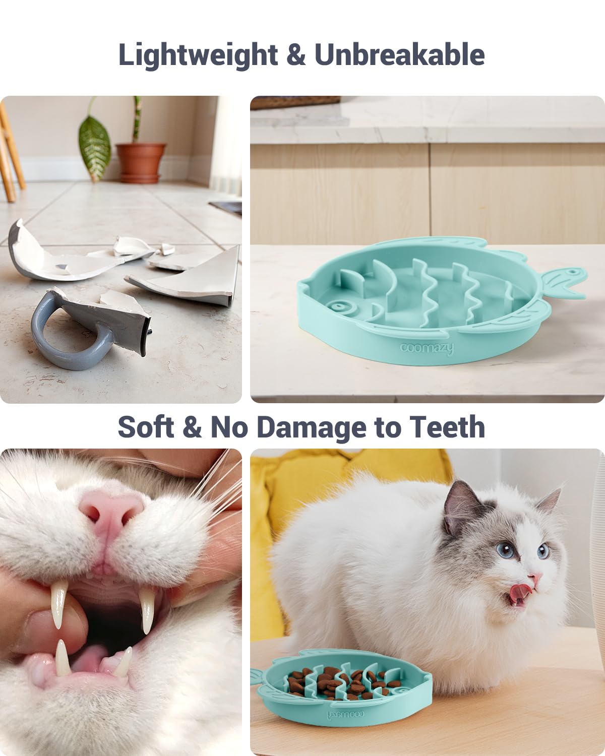Coomazy Silicone Slow Feeder Dog Cat Bowls