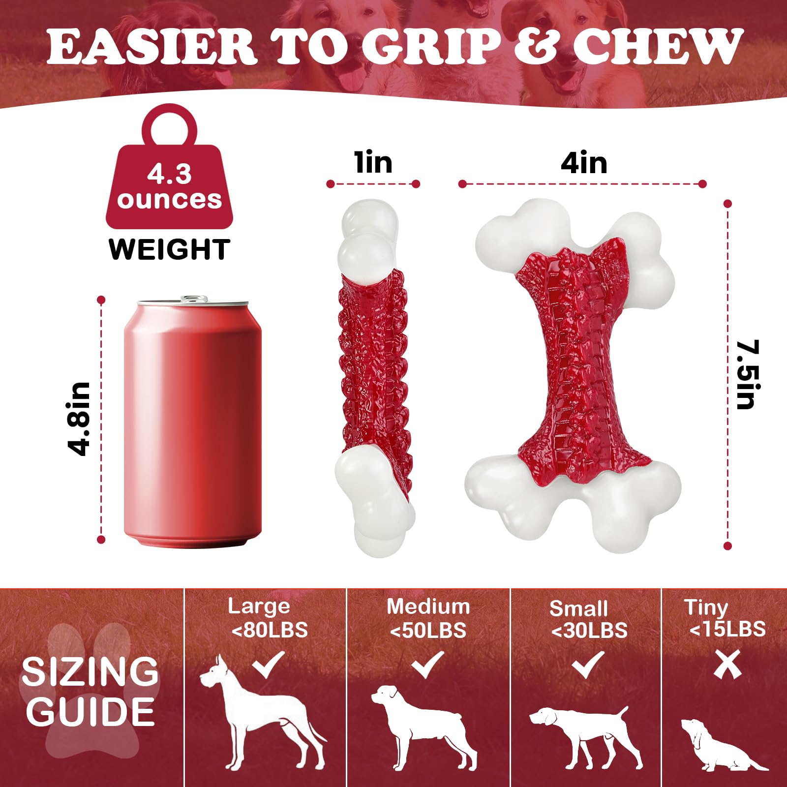Kseroo Tough Dog Toys, Toys for Aggressive Chewers Large Breed