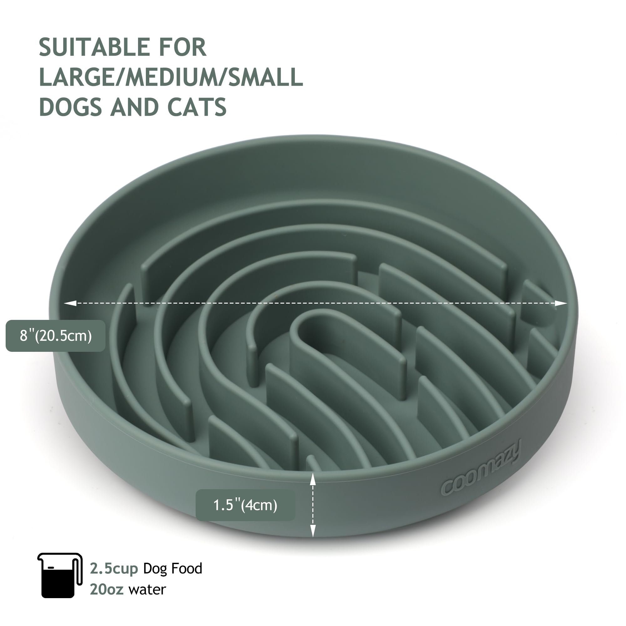 Coomazy Silicone Slow Feeder Dog Cat Bowls