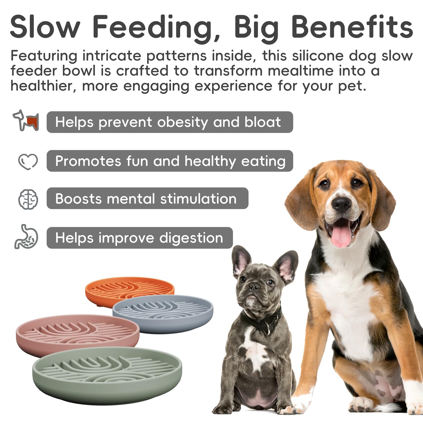 AXEFUN Slow Feeder Dog Bowls, Silicone Slow Feeder for Dogs & Puppies