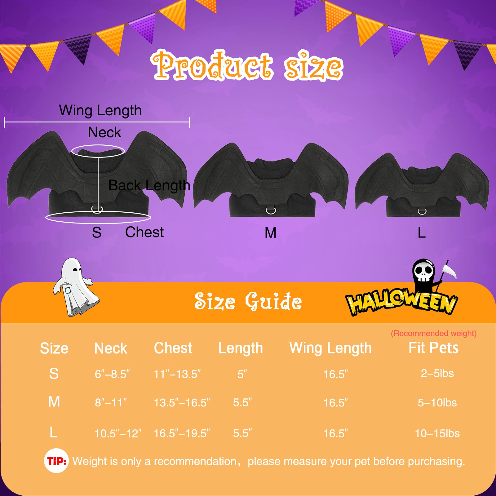 Halloween Bat Wings Pet Costumes for Halloween Party