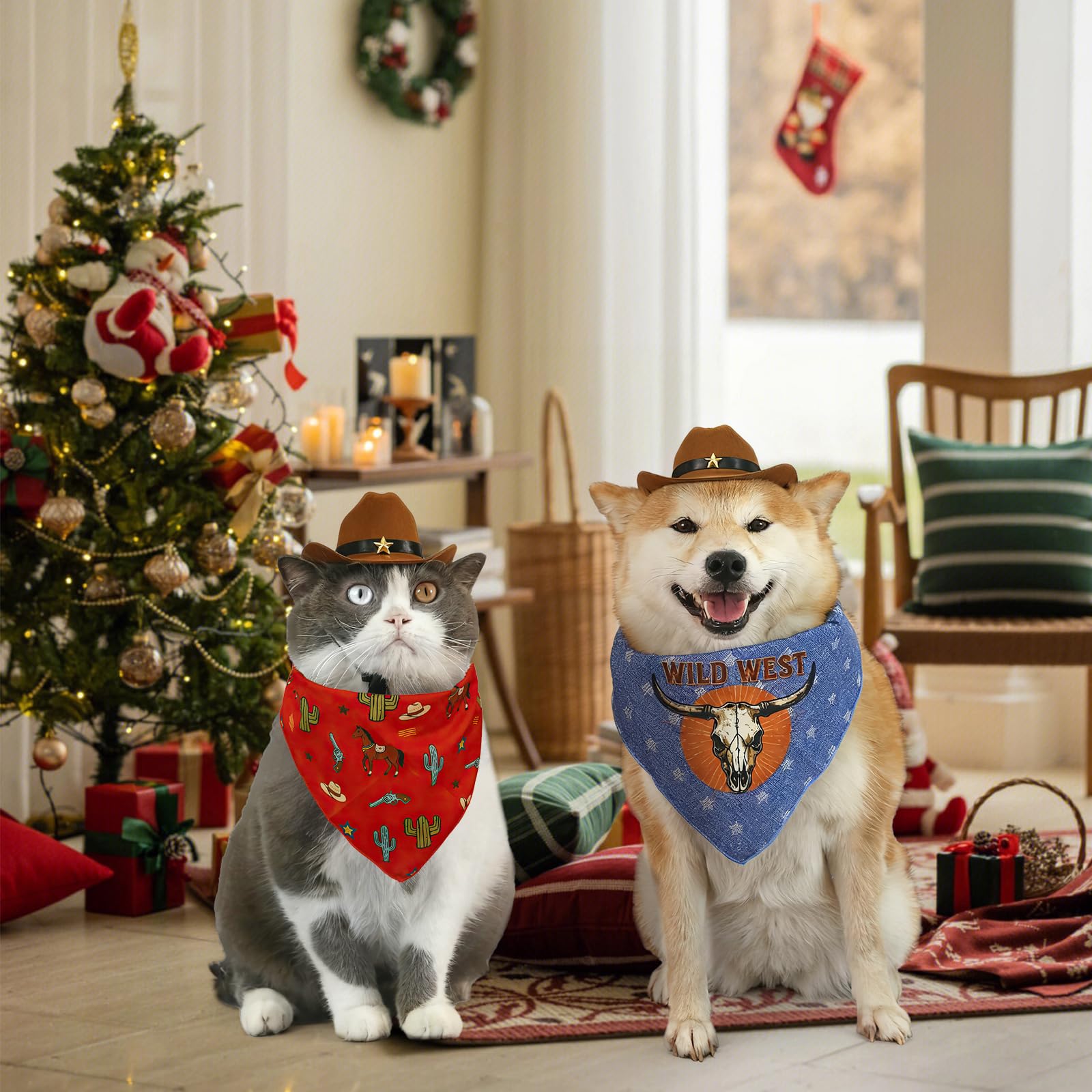 HOWWFALY Pet Cowboy Halloween Costumes