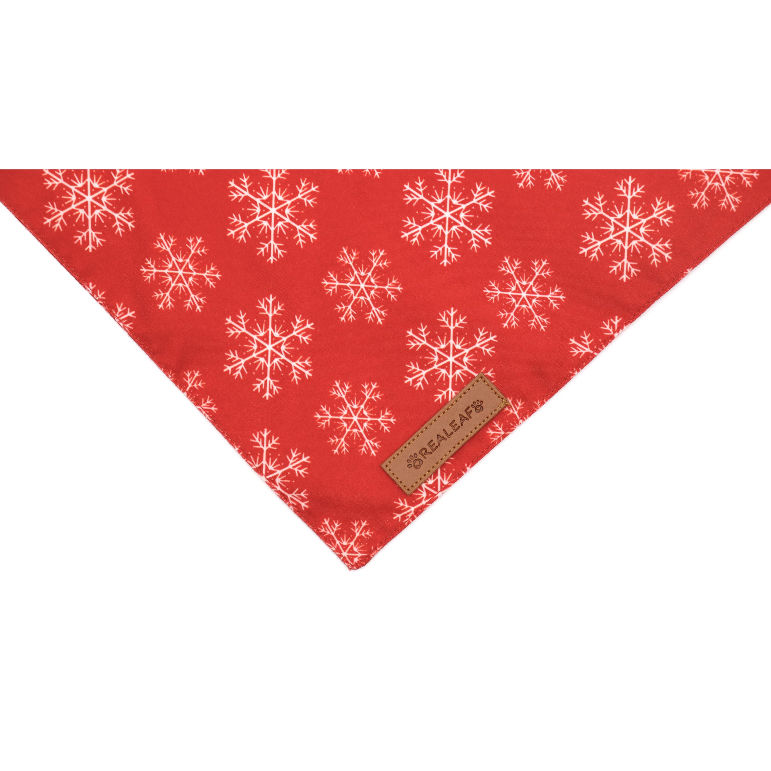 Realeaf Fall Dog Bandanas 2 Pack, Reversible Orange Plaid Holiday Pet Scarf