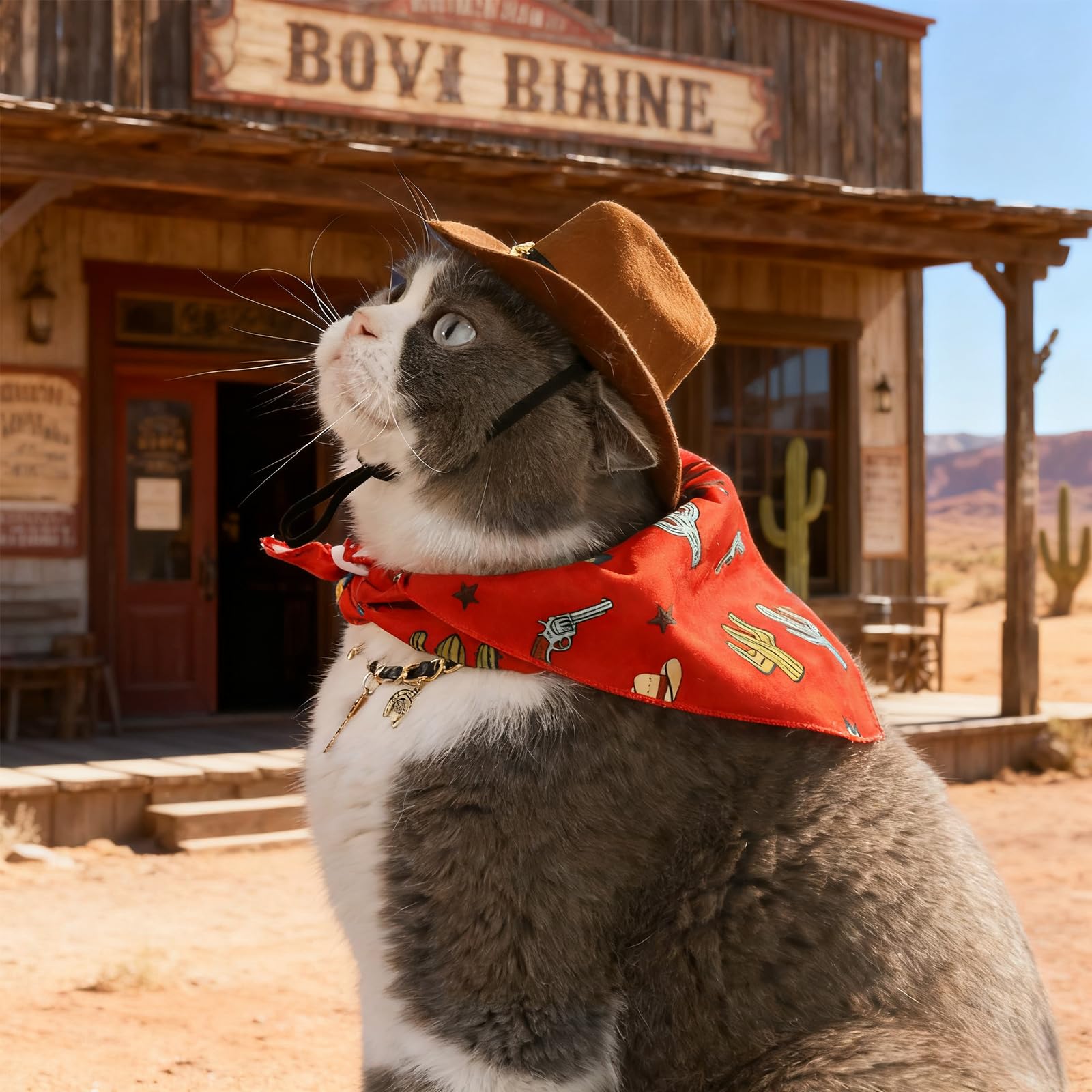 HOWWFALY Pet Cowboy Halloween Costumes