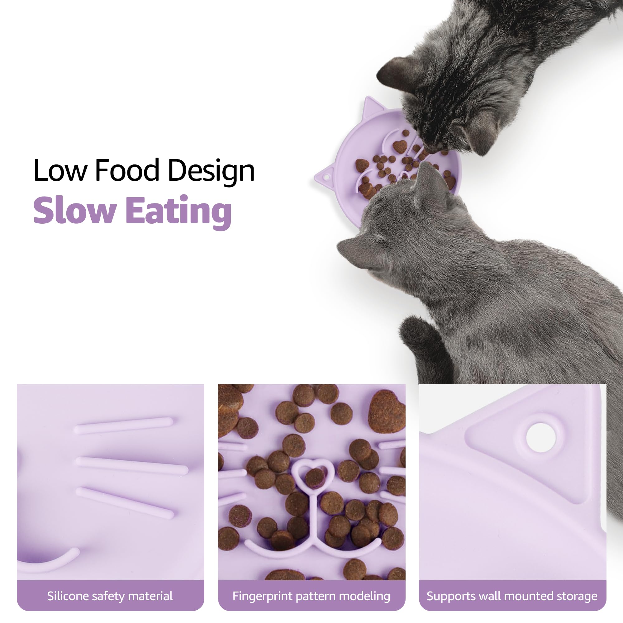 Coomazy Silicone Slow Feeder Dog Cat Bowls