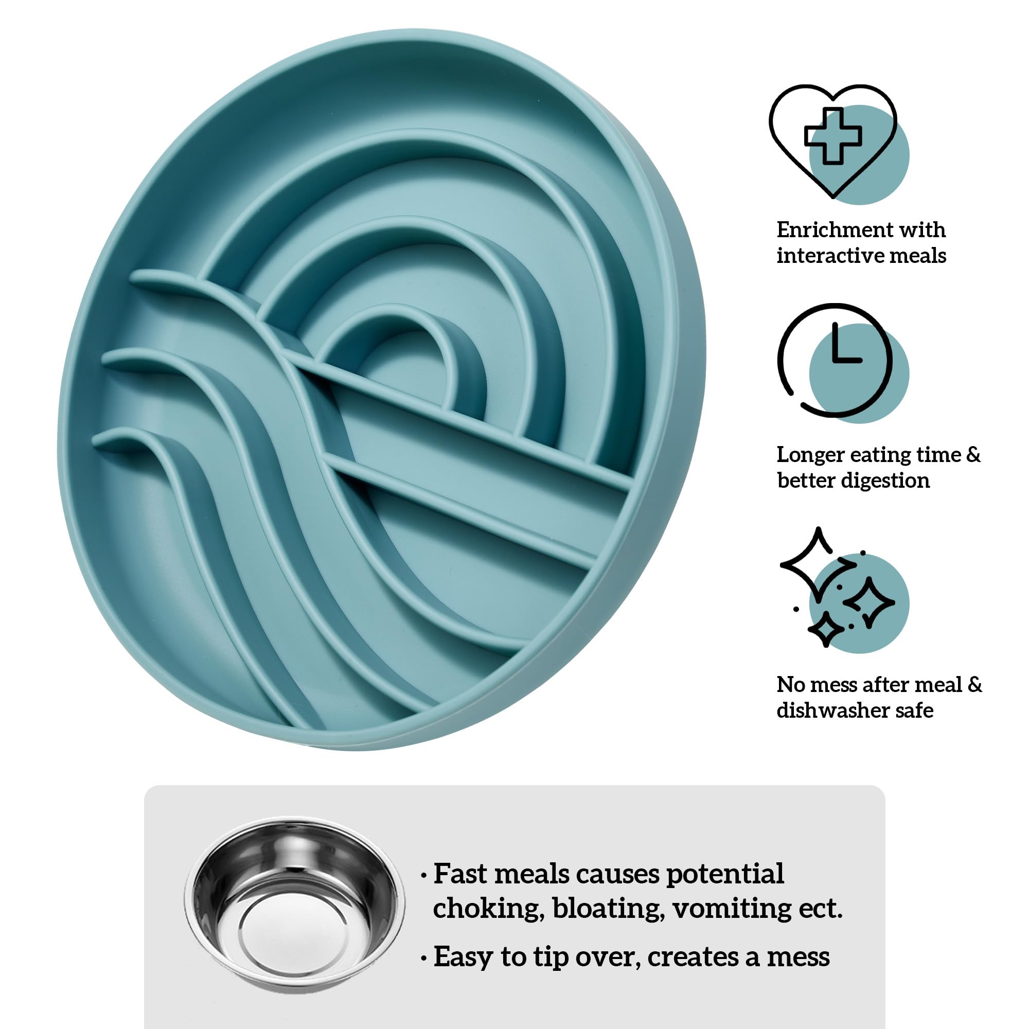 Silicone Puppy Cat Food Bowl with Anti-Slip Suction Cup
