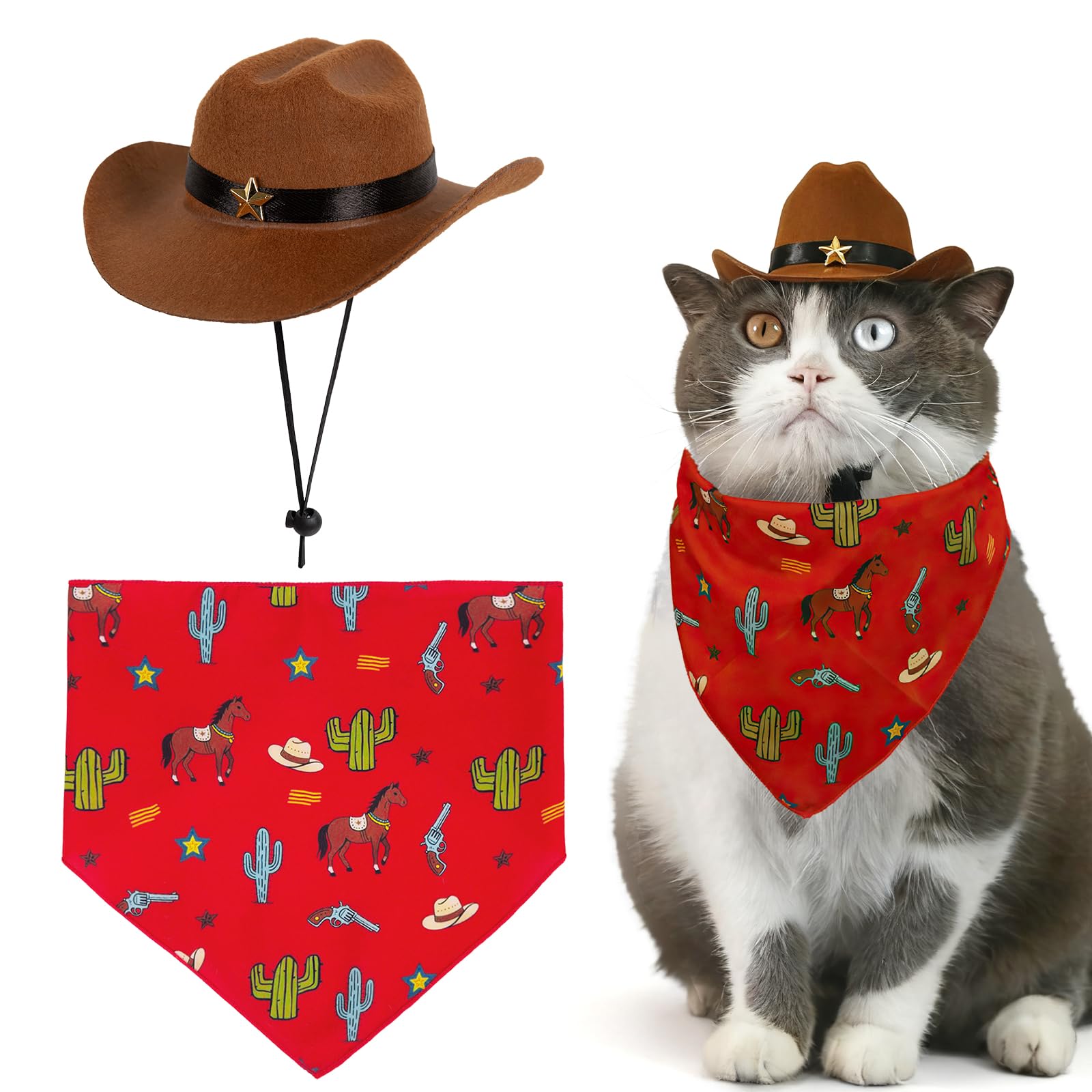 HOWWFALY Pet Cowboy Halloween Costumes