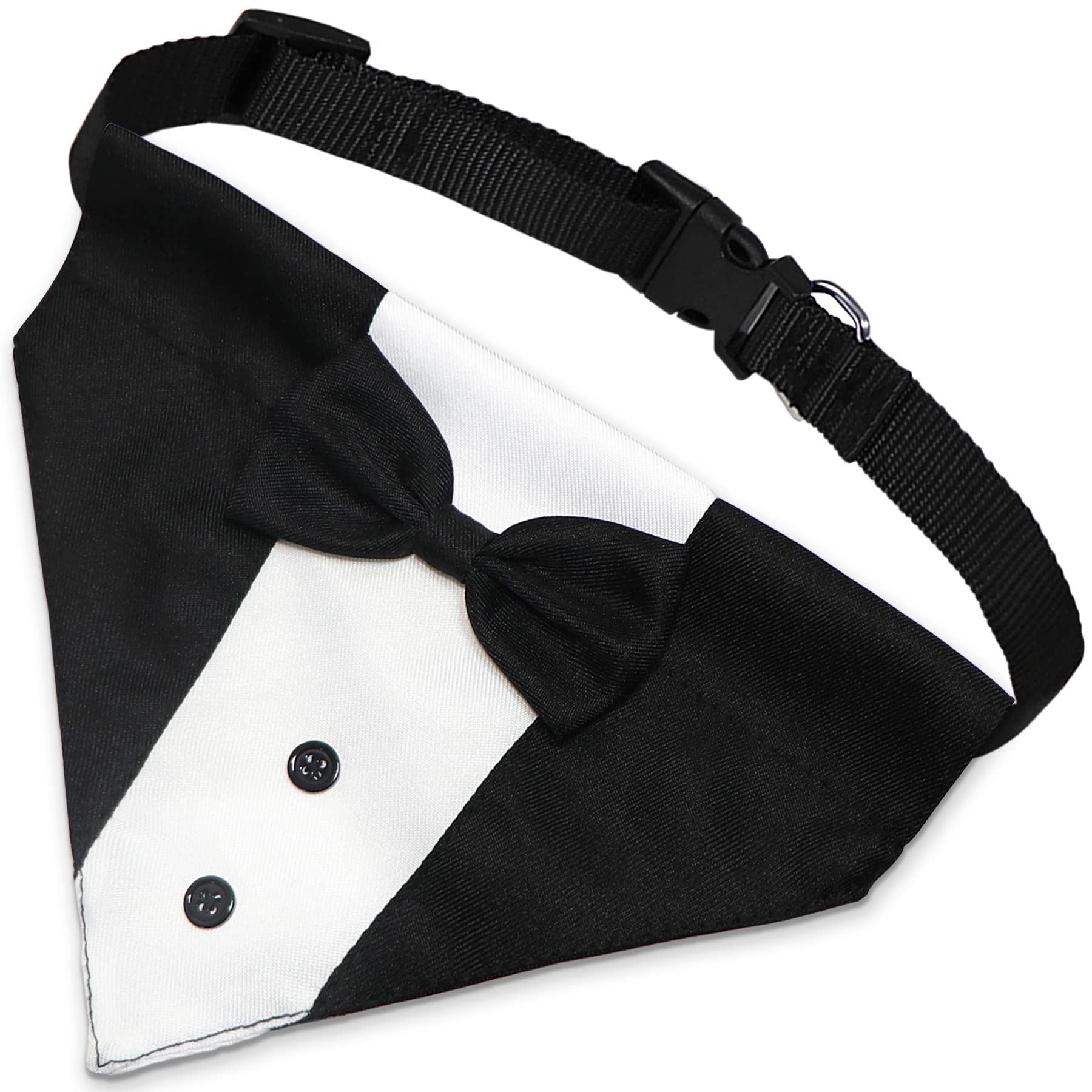 GOYOSWA Dog Tuxedo Suit Wedding Bandana Collar with Bow Tie