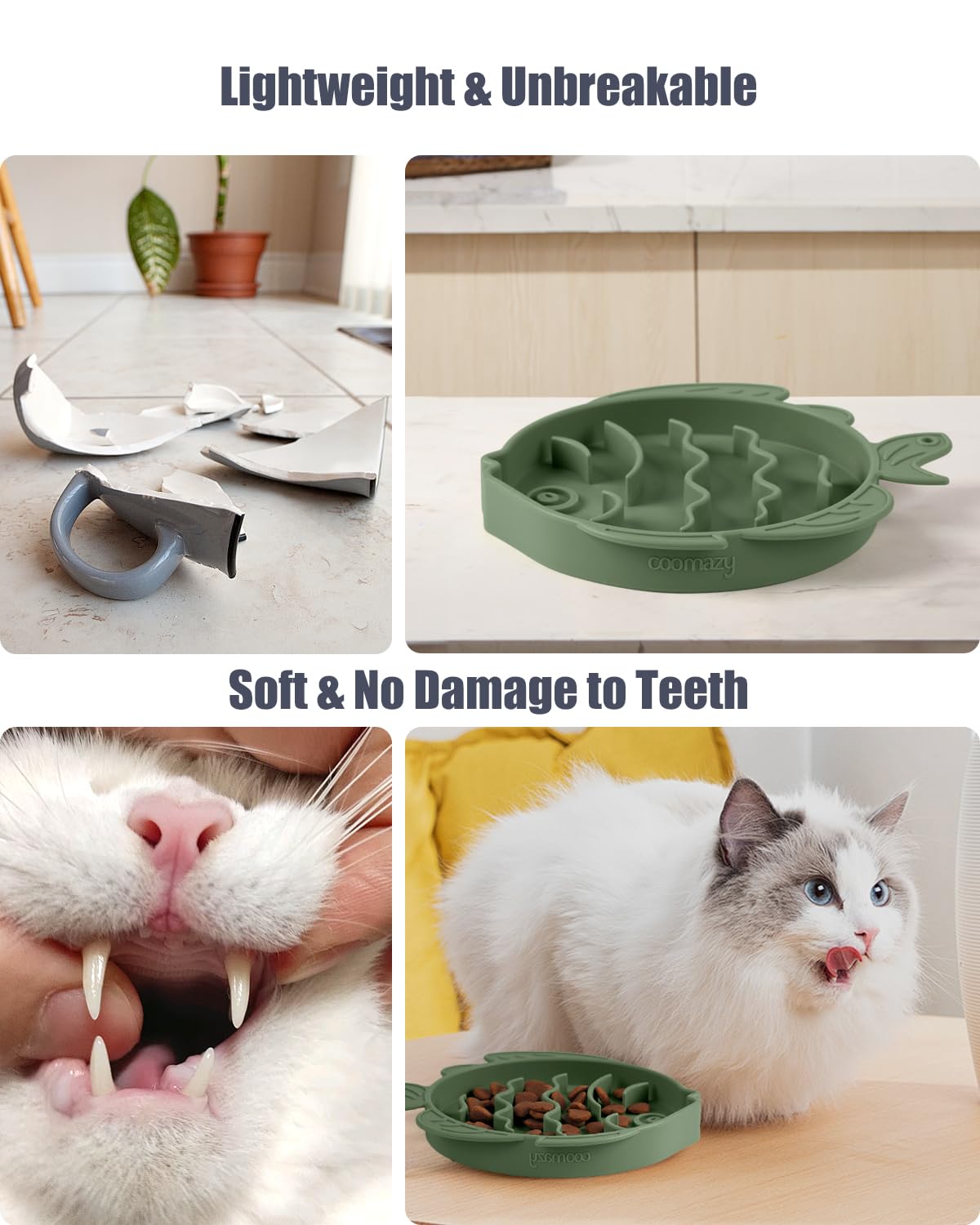 Coomazy Silicone Slow Feeder Dog Cat Bowls