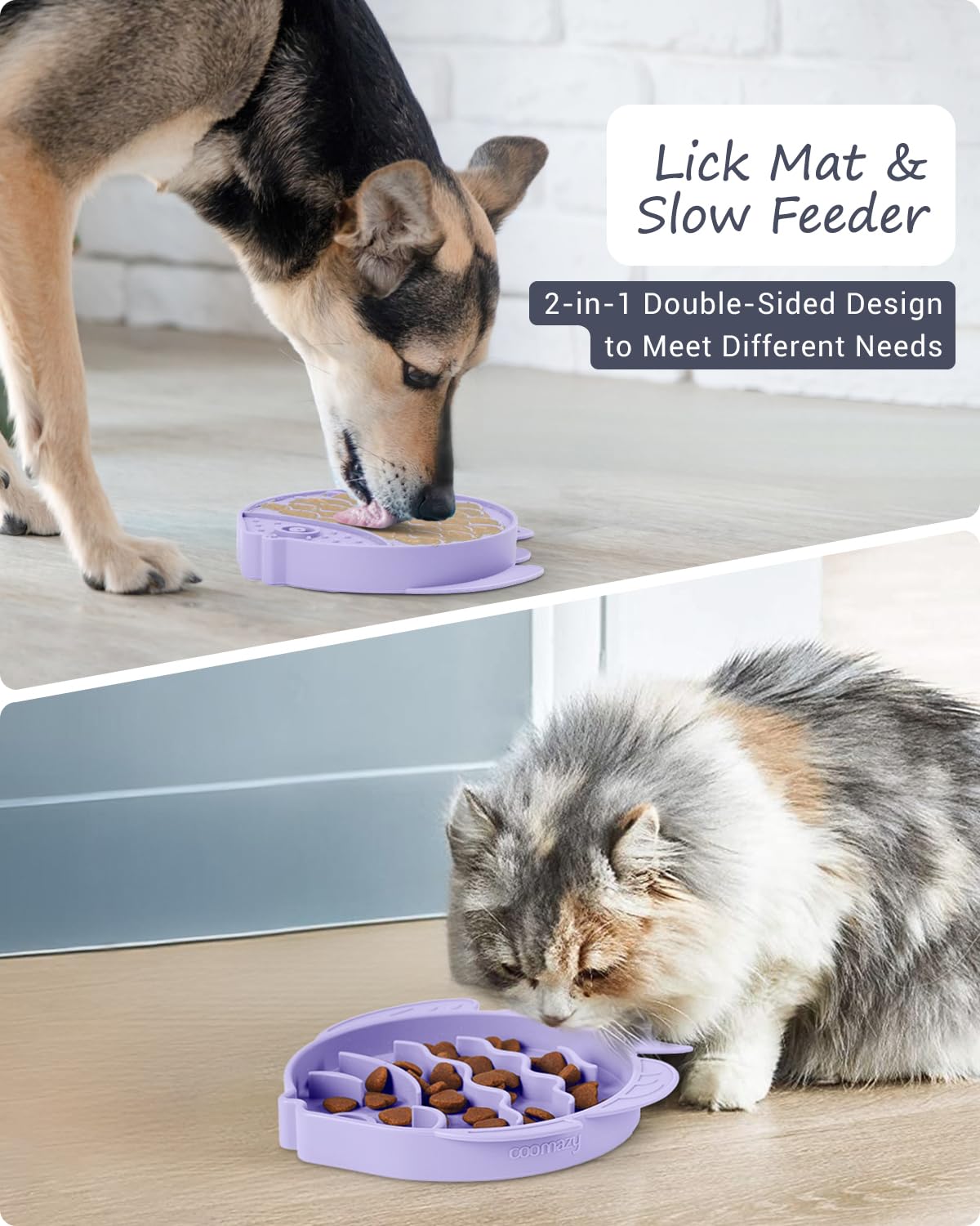 Coomazy Silicone Slow Feeder Dog Cat Bowls