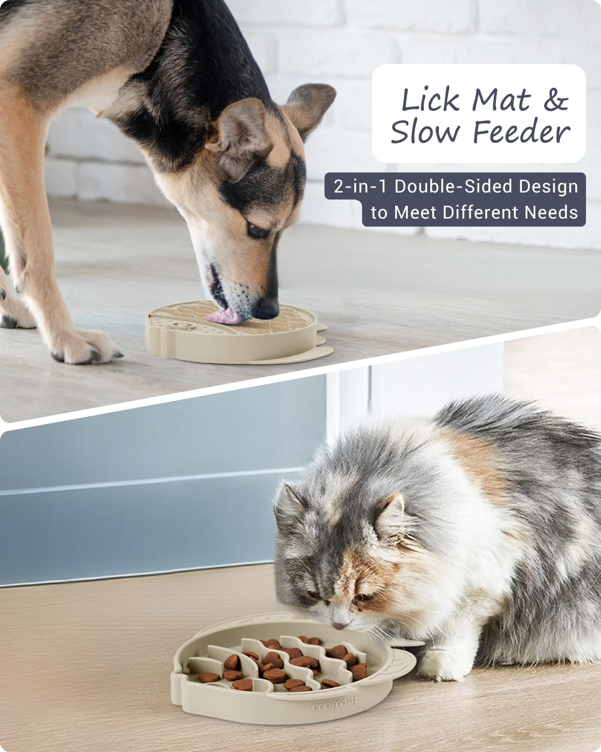 Coomazy Silicone Slow Feeder Dog Cat Bowls