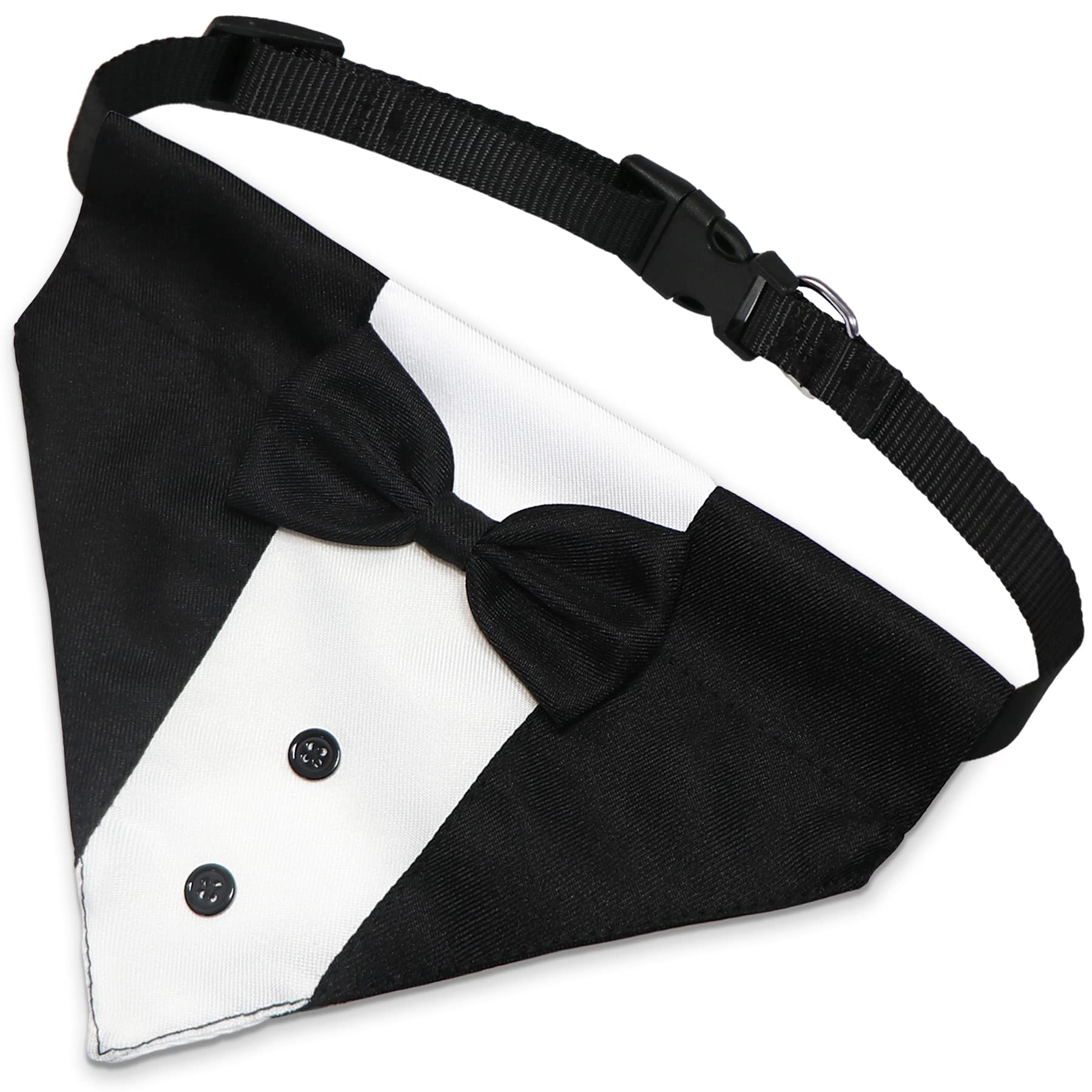 GOYOSWA Dog Tuxedo Suit Wedding Bandana Collar with Bow Tie