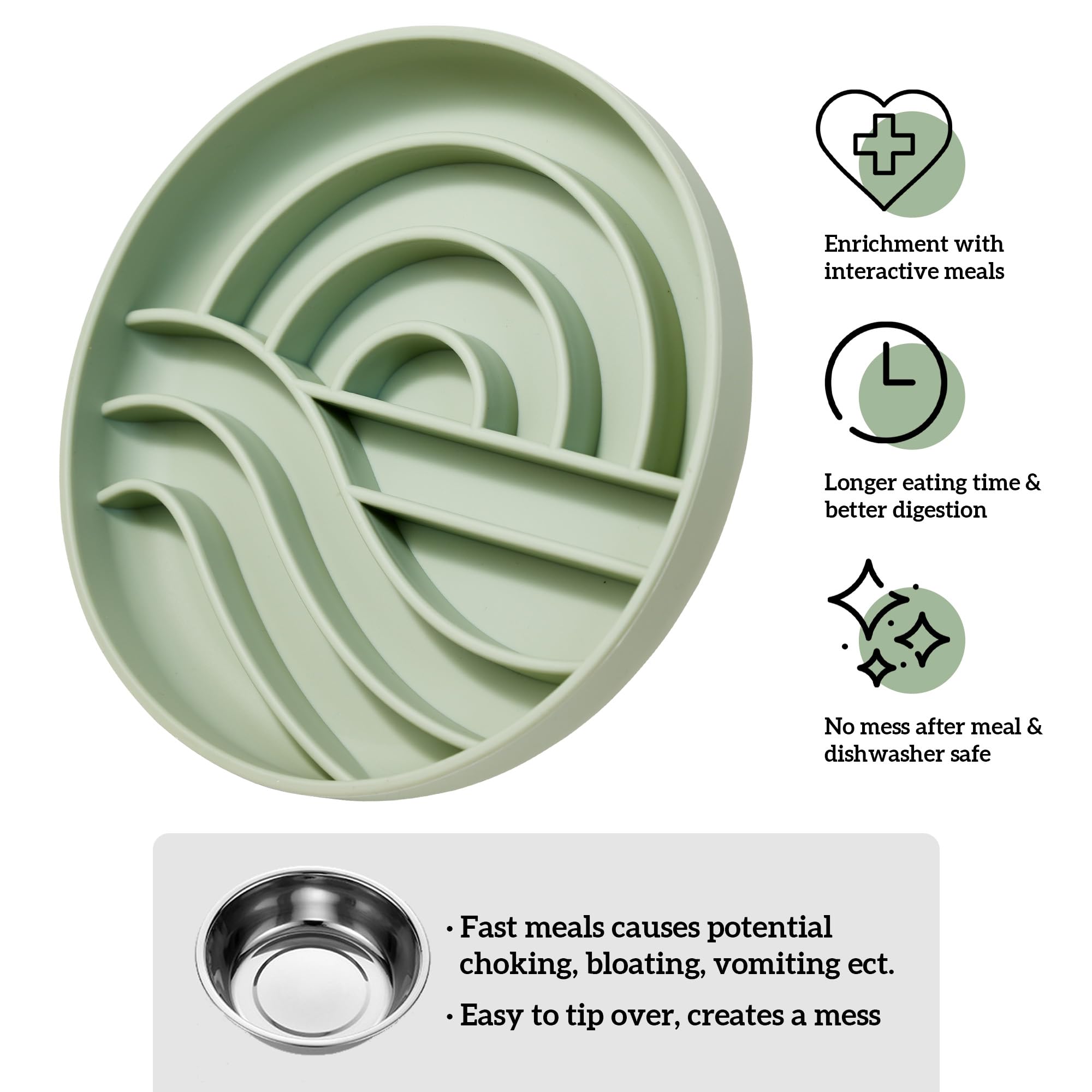 Silicone Puppy Cat Food Bowl with Anti-Slip Suction Cup