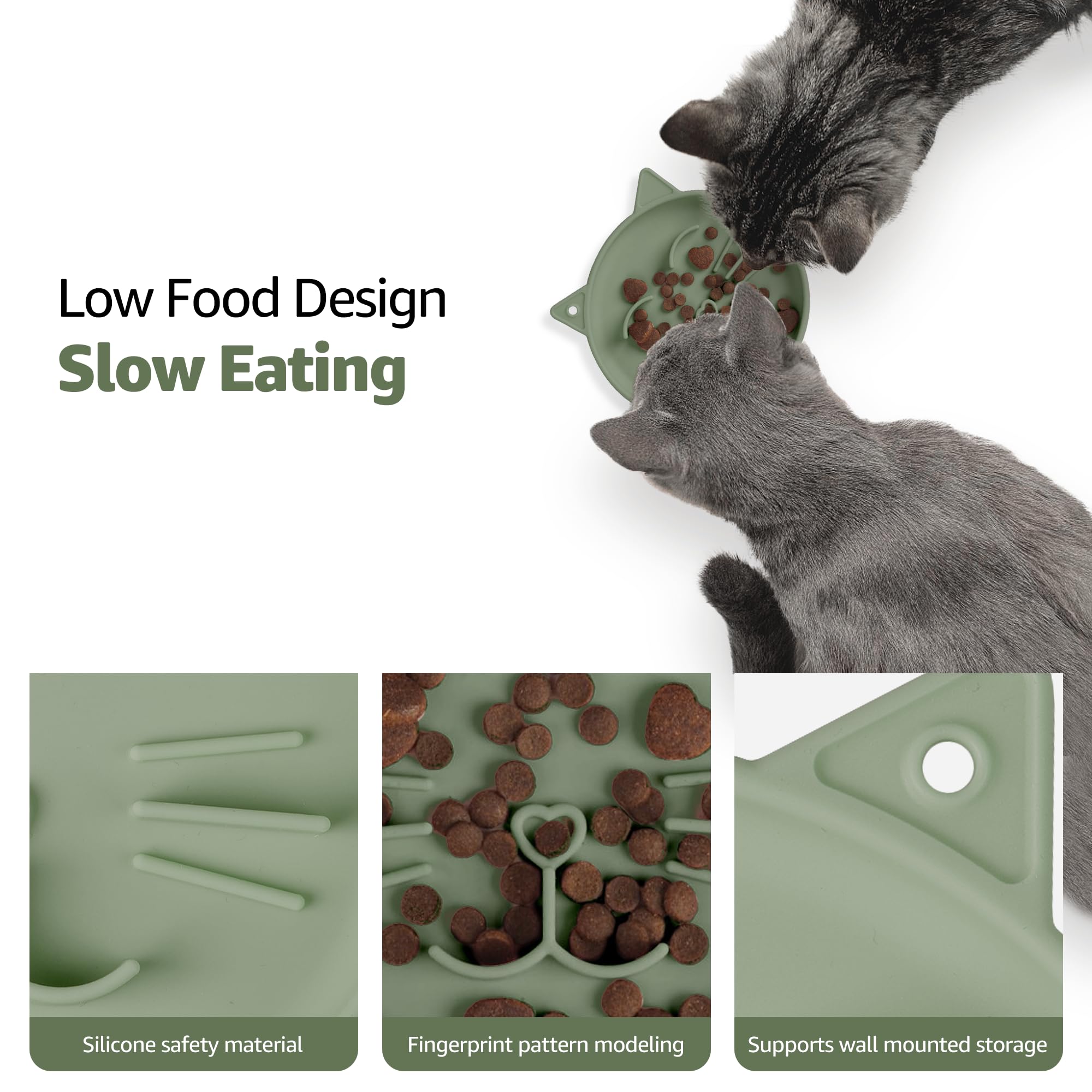 Coomazy Silicone Slow Feeder Dog Cat Bowls