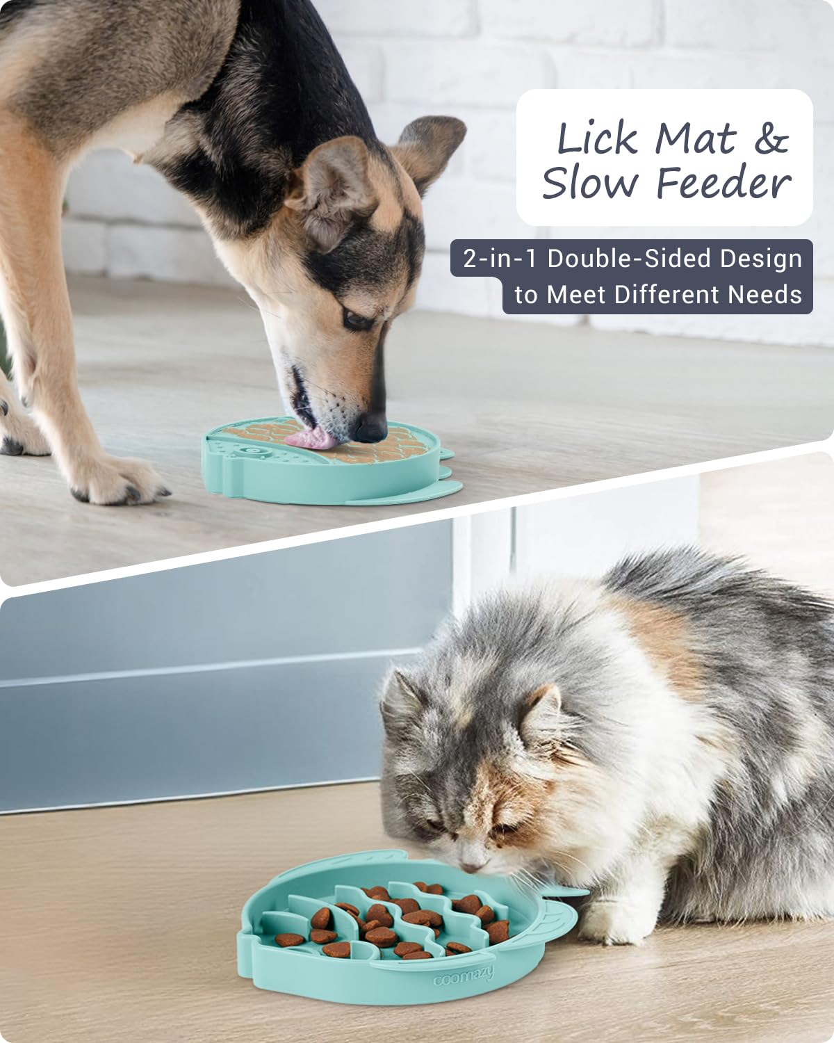 Coomazy Silicone Slow Feeder Dog Cat Bowls