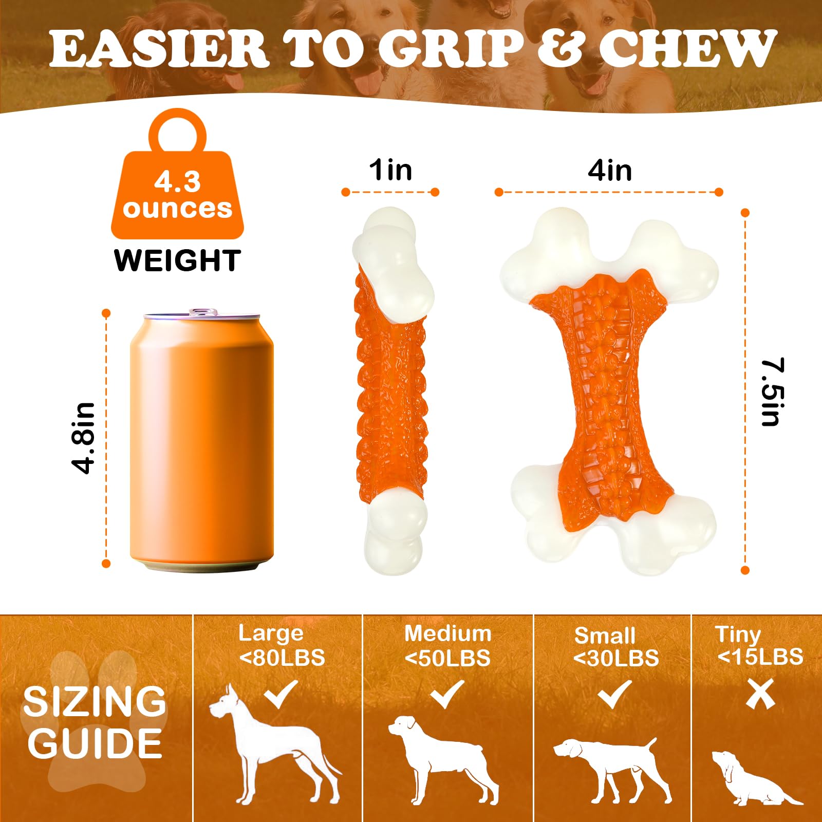 Kseroo Tough Dog Toys, Toys for Aggressive Chewers Large Breed