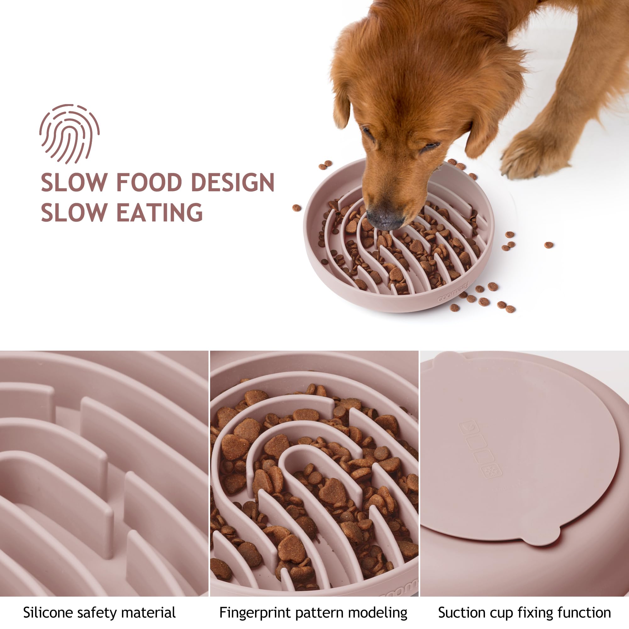 Coomazy Silicone Slow Feeder Dog Cat Bowls