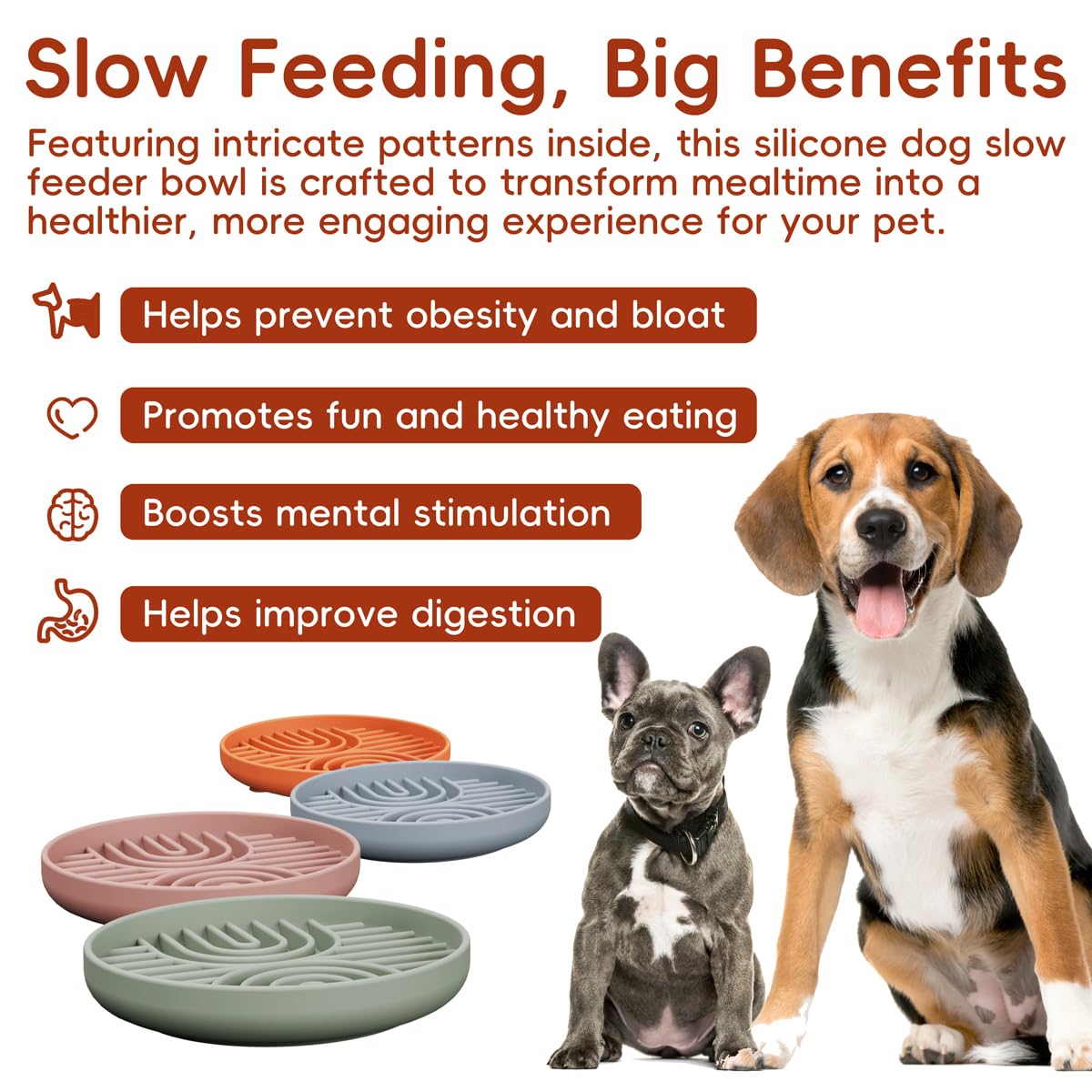 AXEFUN Slow Feeder Dog Bowls, Silicone Slow Feeder for Dogs & Puppies