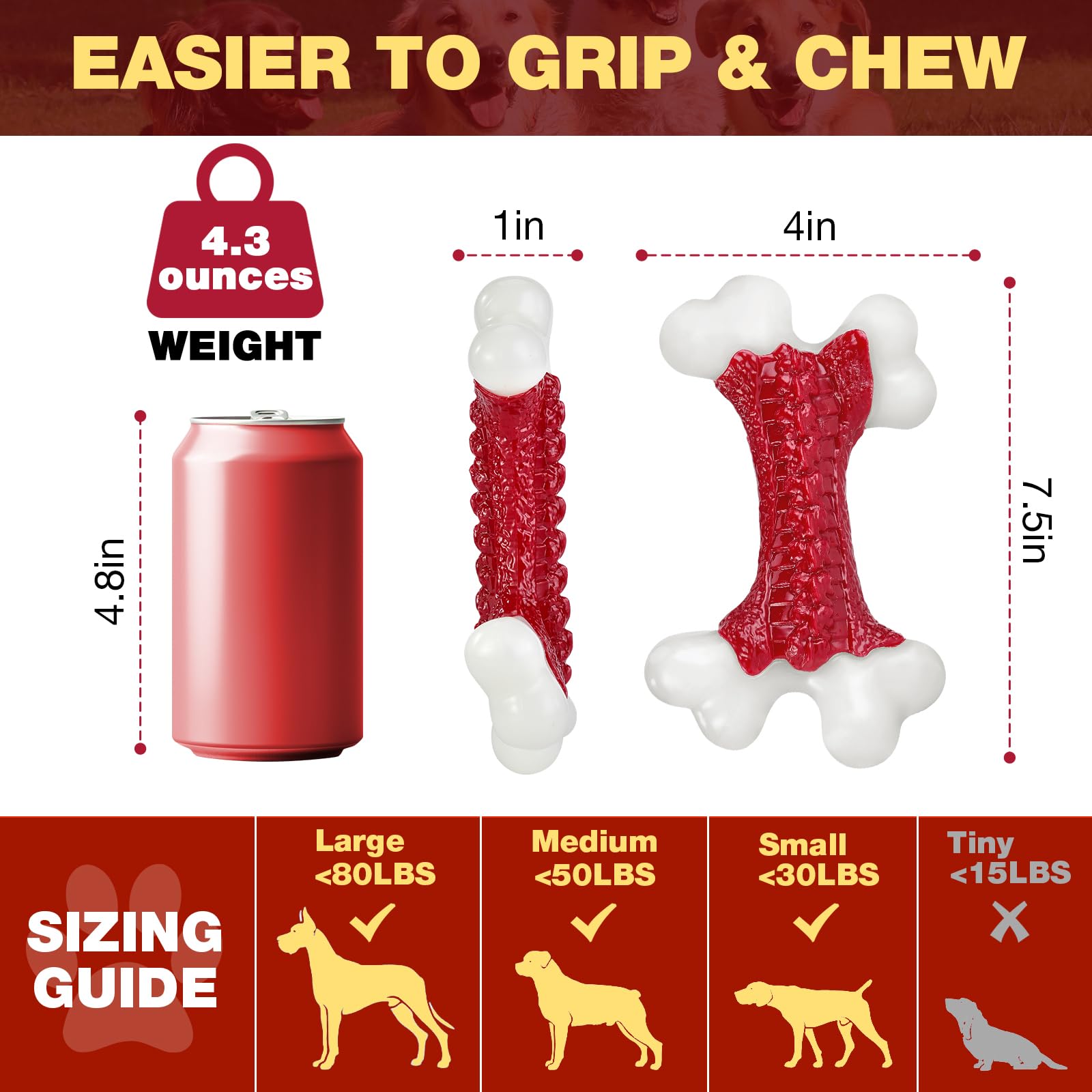Kseroo Tough Dog Toys, Toys for Aggressive Chewers Large Breed