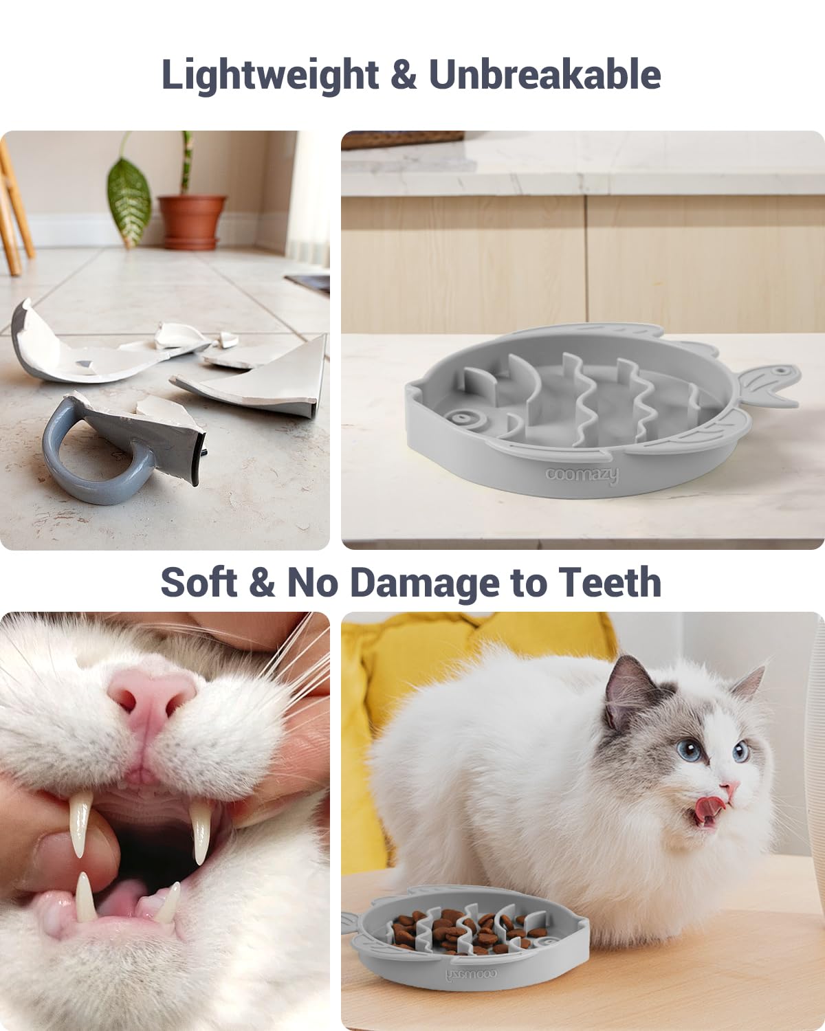 Coomazy Silicone Slow Feeder Dog Cat Bowls