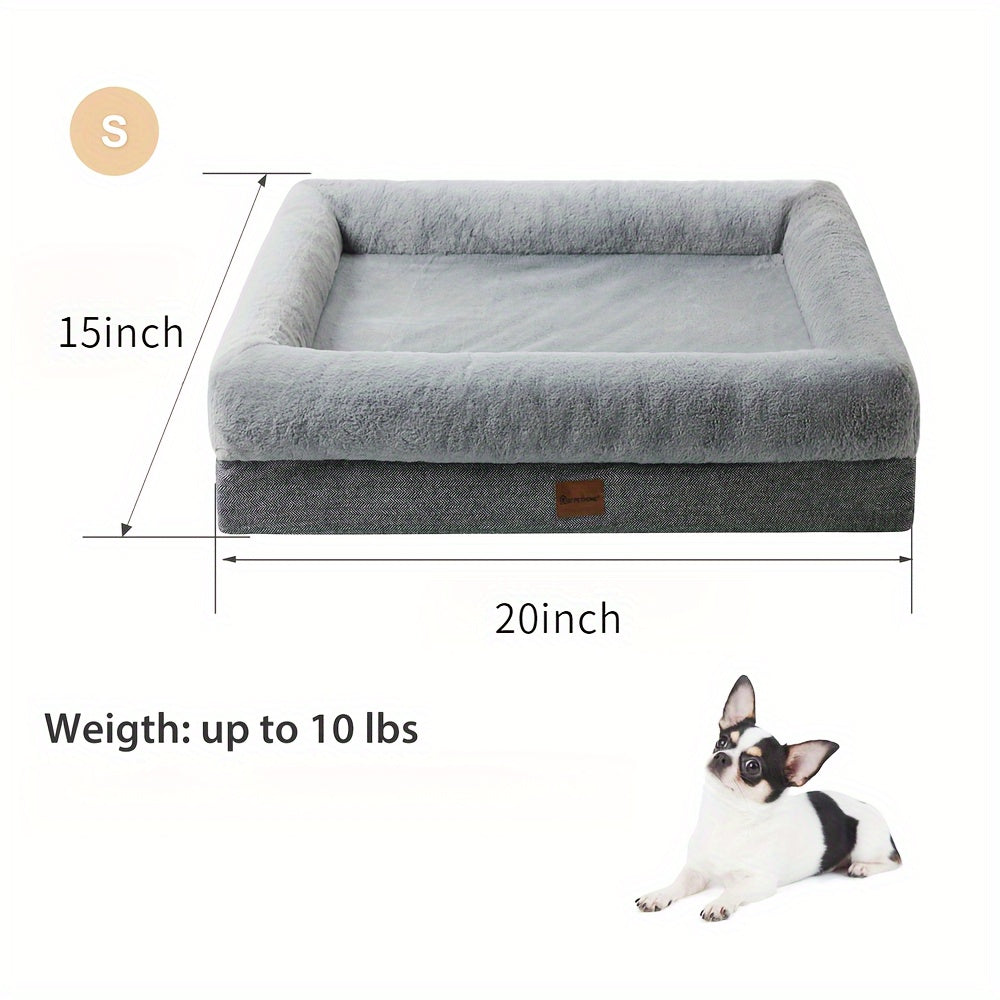 Extra Large Plush Orthopedic Dog Bed with Bolster
