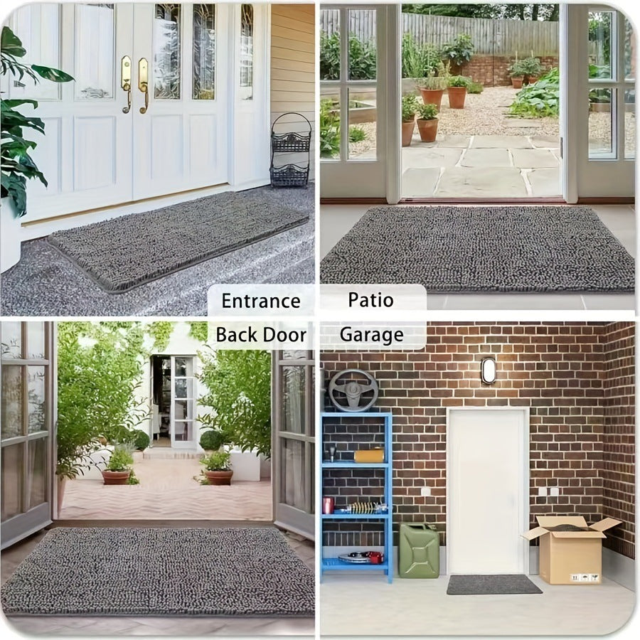 Pet Chenille Absorbent Non-Slip Bathroom Door Mat