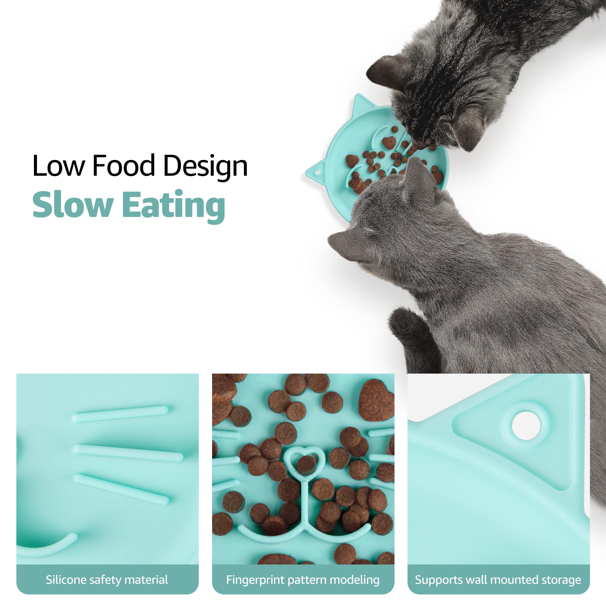 Coomazy Silicone Slow Feeder Dog Cat Bowls