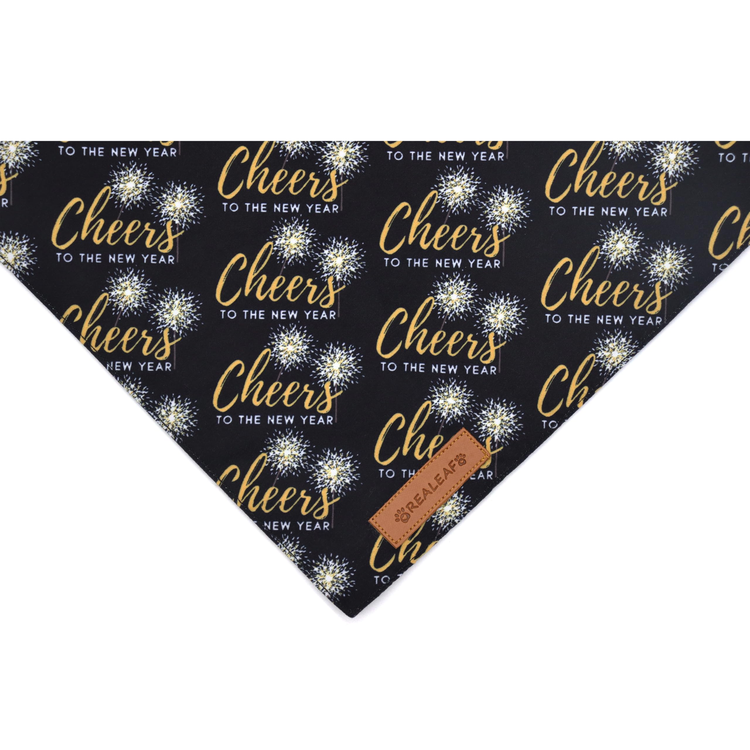 Realeaf Fall Dog Bandanas 2 Pack, Reversible Orange Plaid Holiday Pet Scarf
