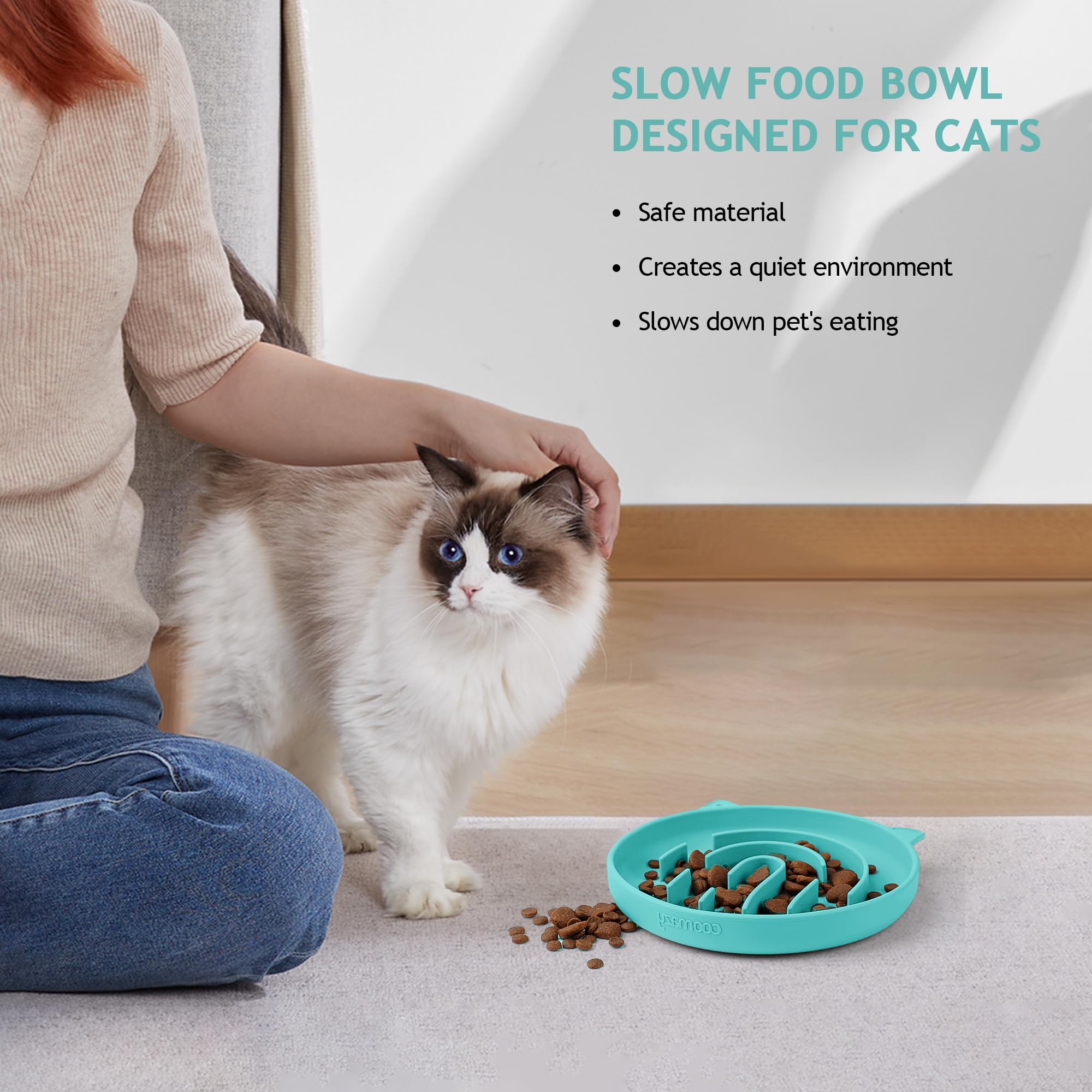Coomazy Silicone Slow Feeder Dog Cat Bowls
