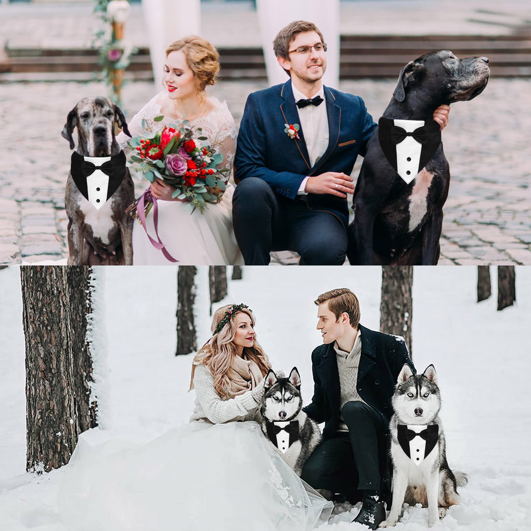 GOYOSWA Dog Tuxedo Suit Wedding Bandana Collar with Bow Tie