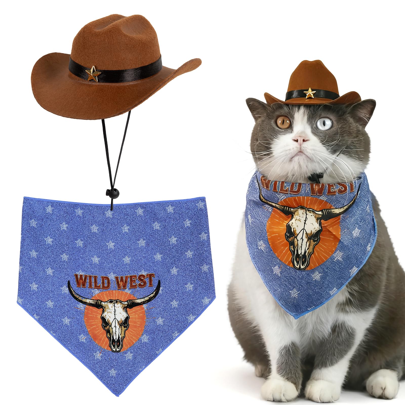 HOWWFALY Pet Cowboy Halloween Costumes