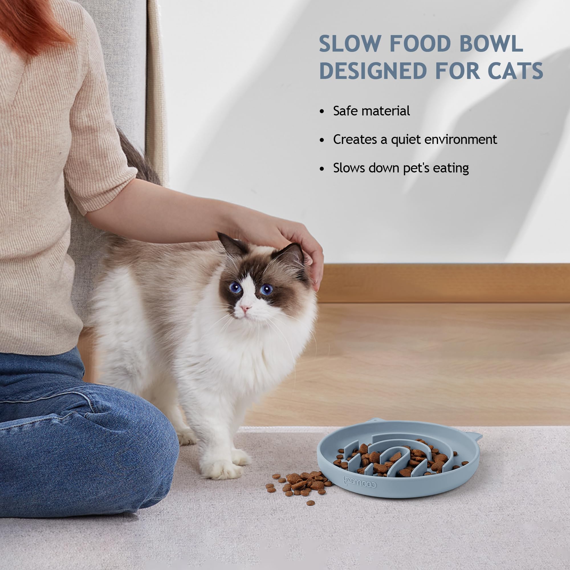 Coomazy Silicone Slow Feeder Dog Cat Bowls