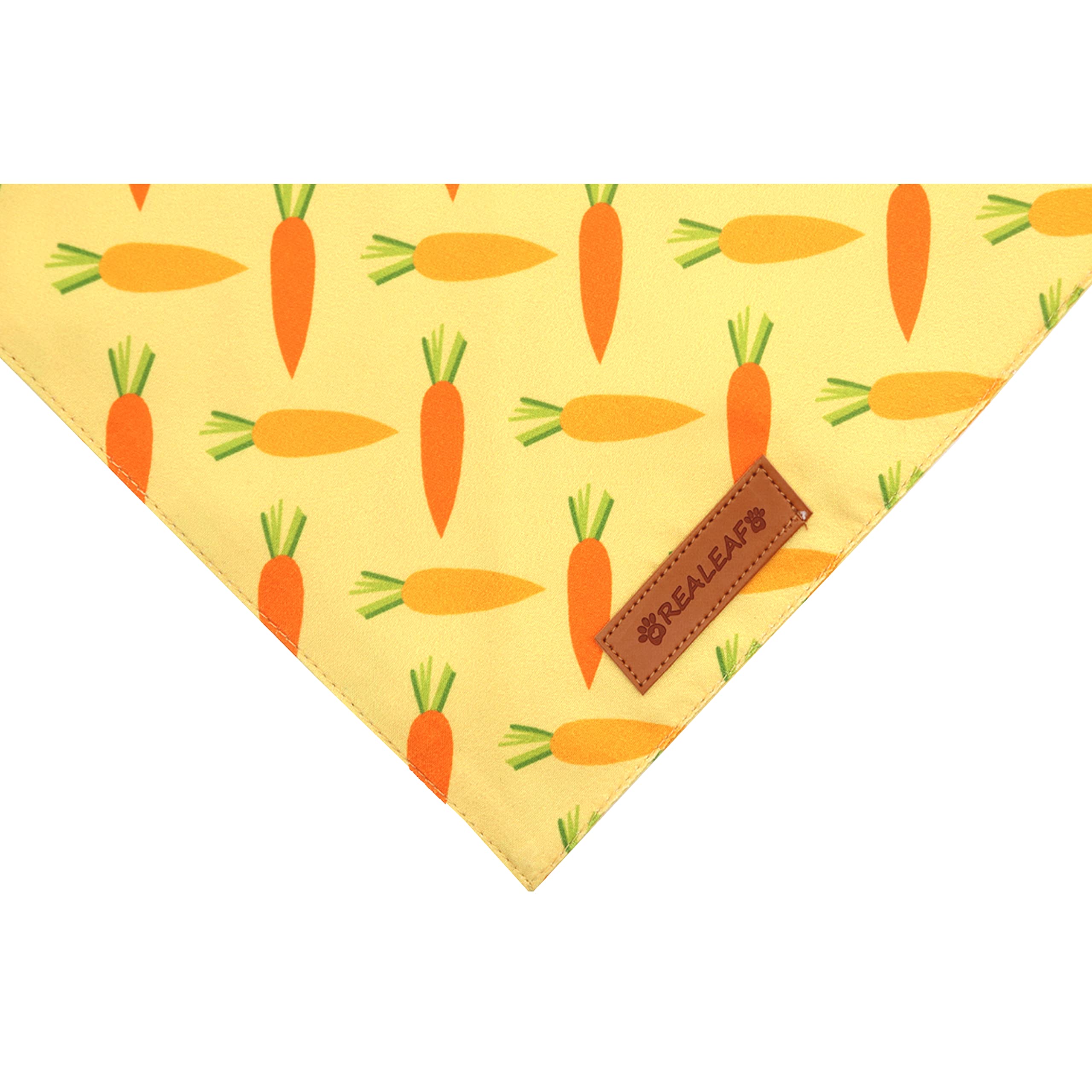Realeaf Fall Dog Bandanas 2 Pack, Reversible Orange Plaid Holiday Pet Scarf