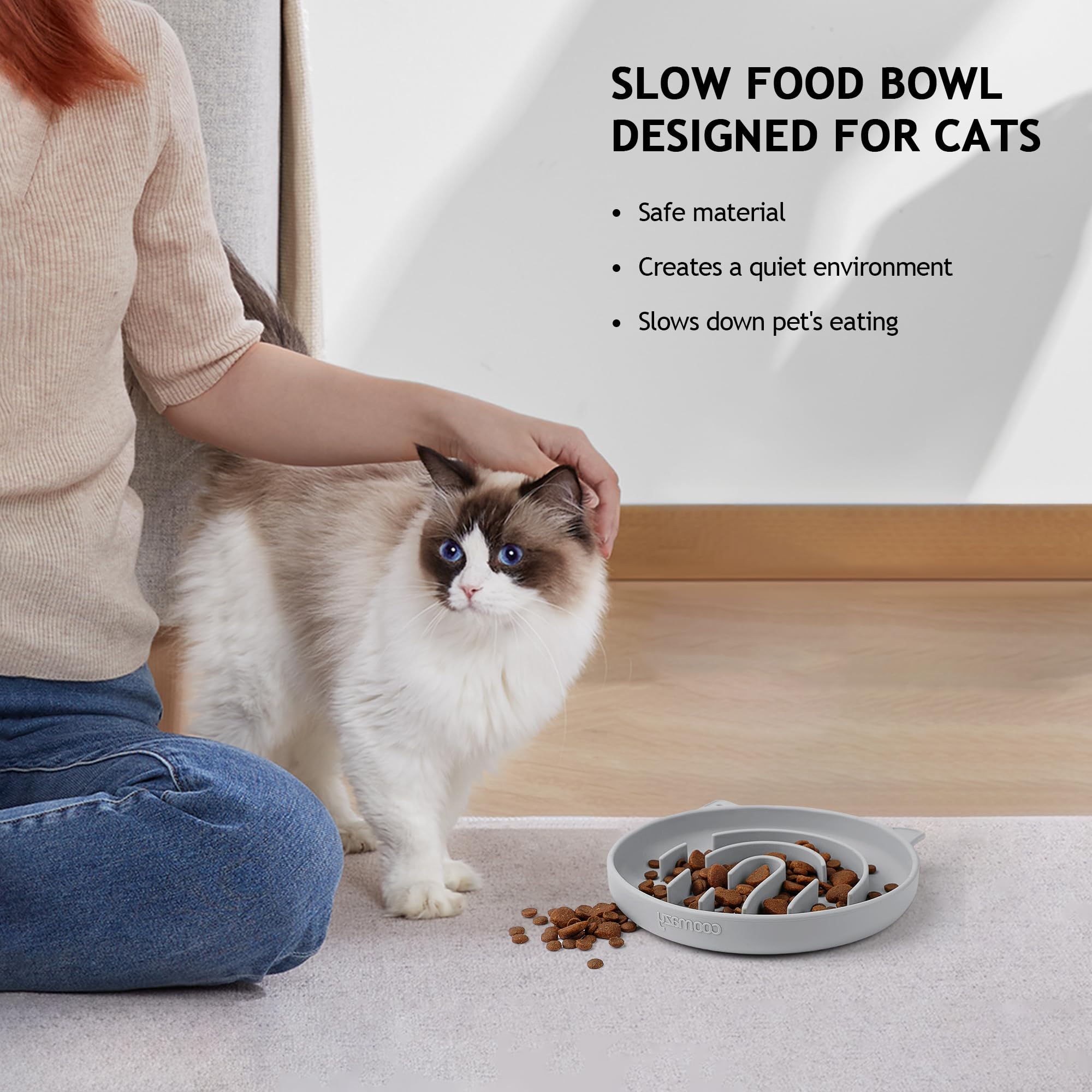 Coomazy Silicone Slow Feeder Dog Cat Bowls