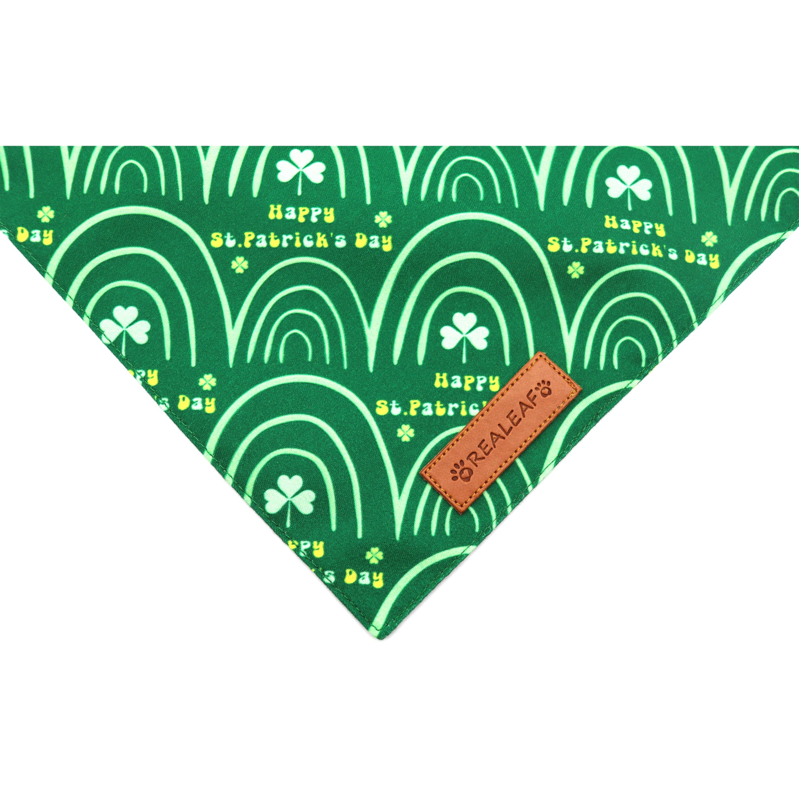 Realeaf Fall Dog Bandanas 2 Pack, Reversible Orange Plaid Holiday Pet Scarf