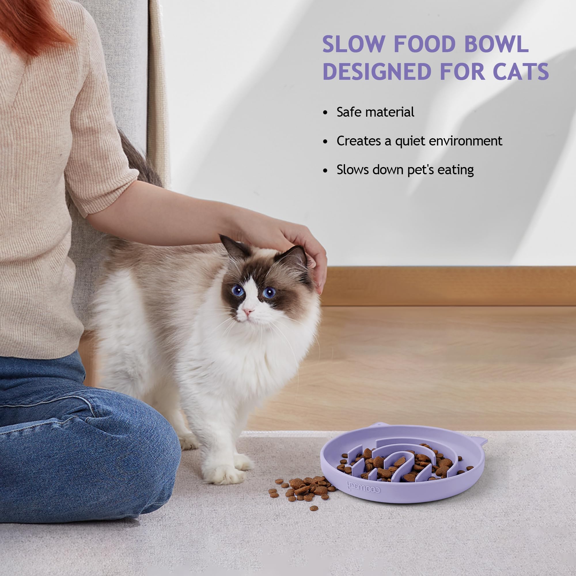 Coomazy Silicone Slow Feeder Dog Cat Bowls