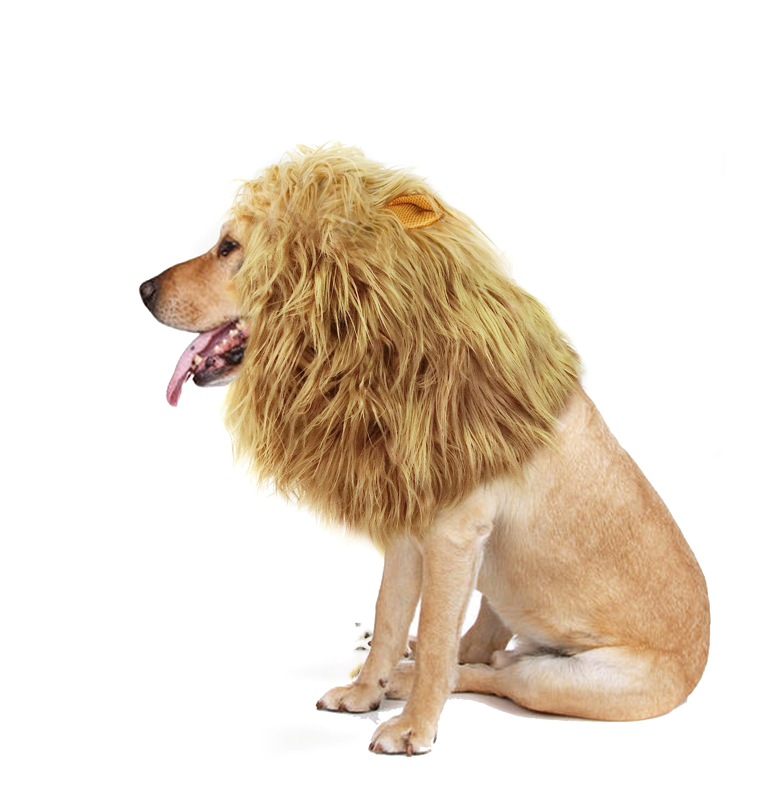 Lion Mane Wig for Dogs with Ears, Funny Pet Costumes for Halloween