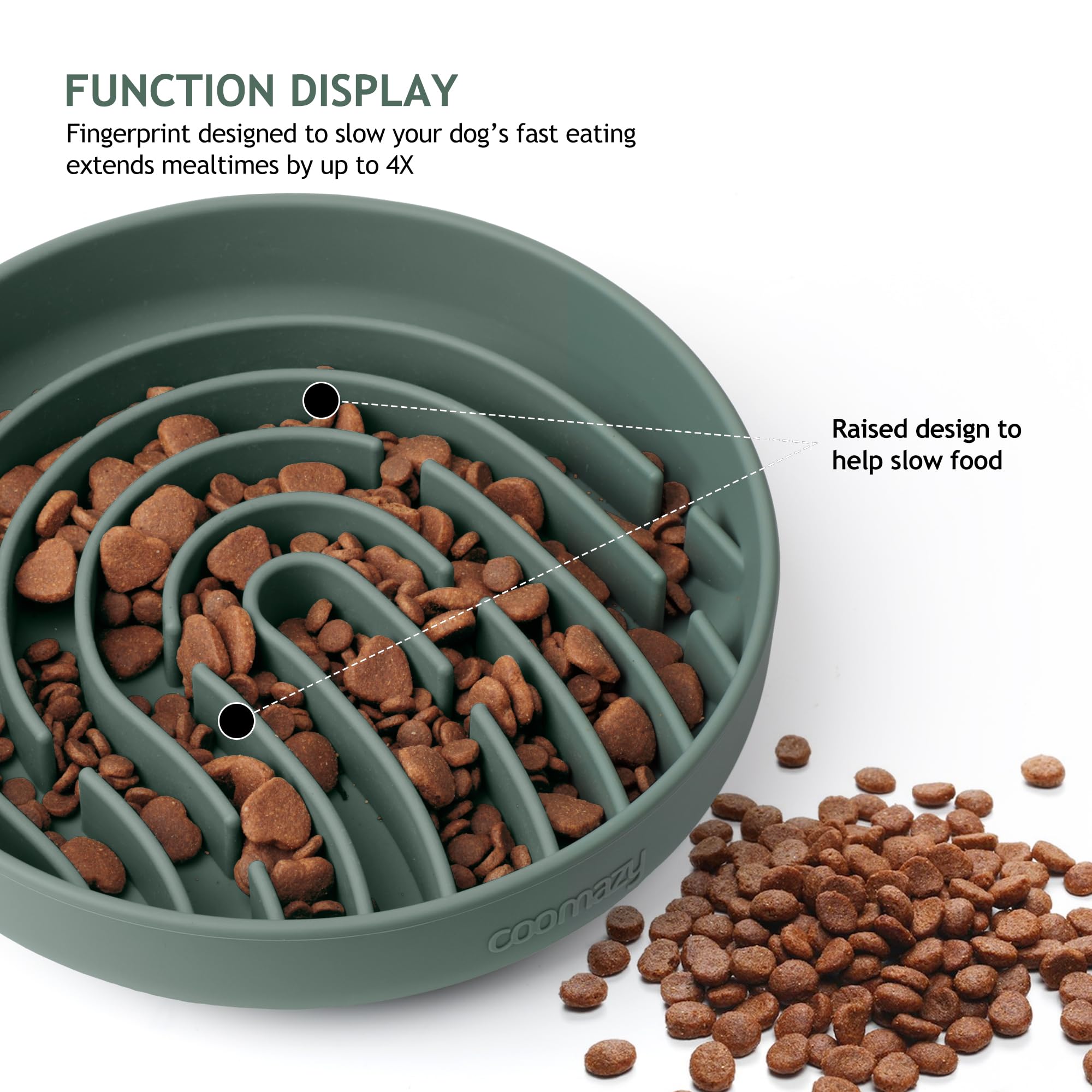 Coomazy Silicone Slow Feeder Dog Cat Bowls