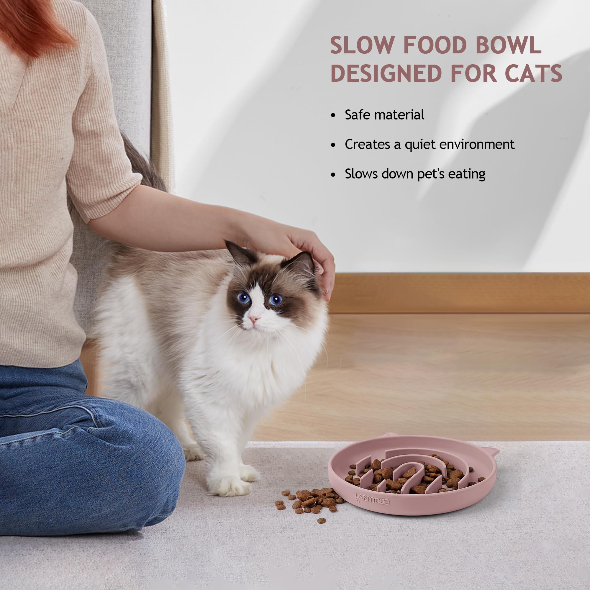 Coomazy Silicone Slow Feeder Dog Cat Bowls