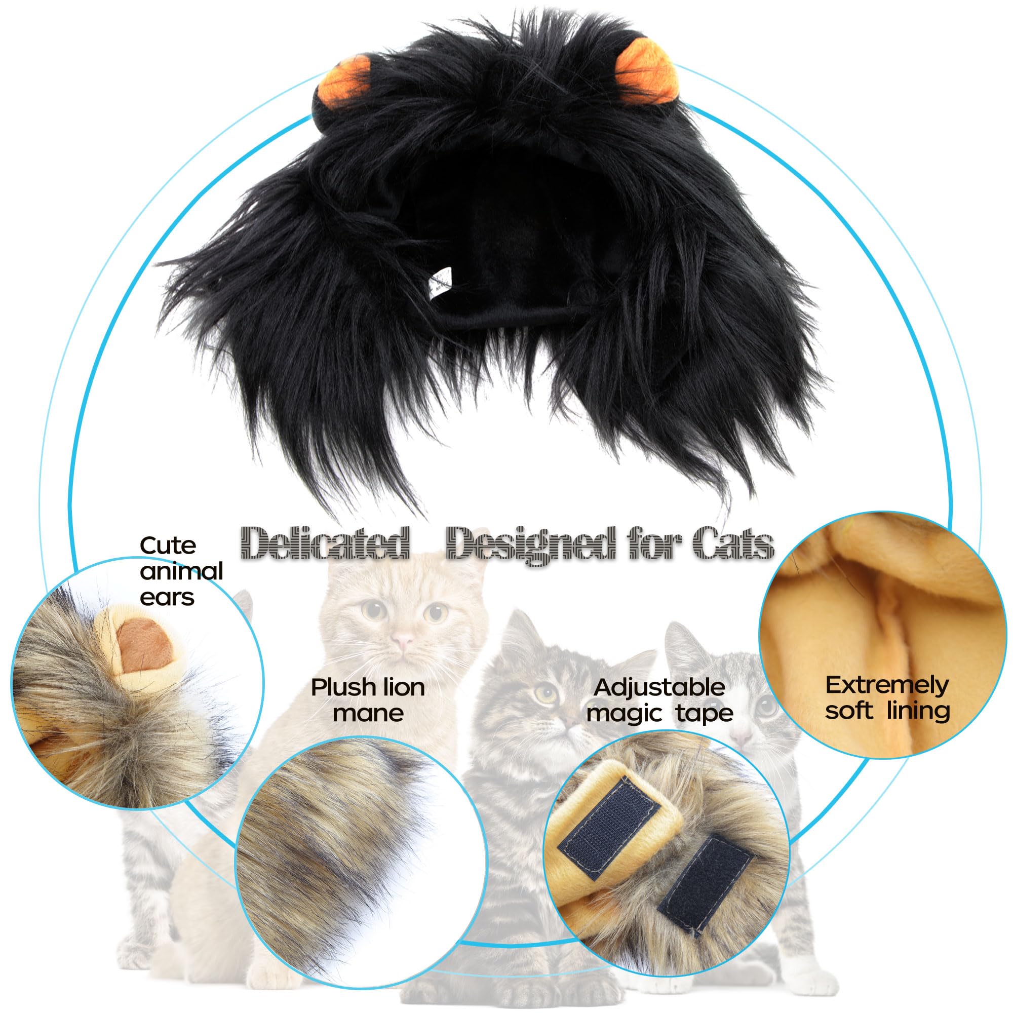 Pet Adjustable Washable Comfortable Fancy Lion Hair Cat Clothes