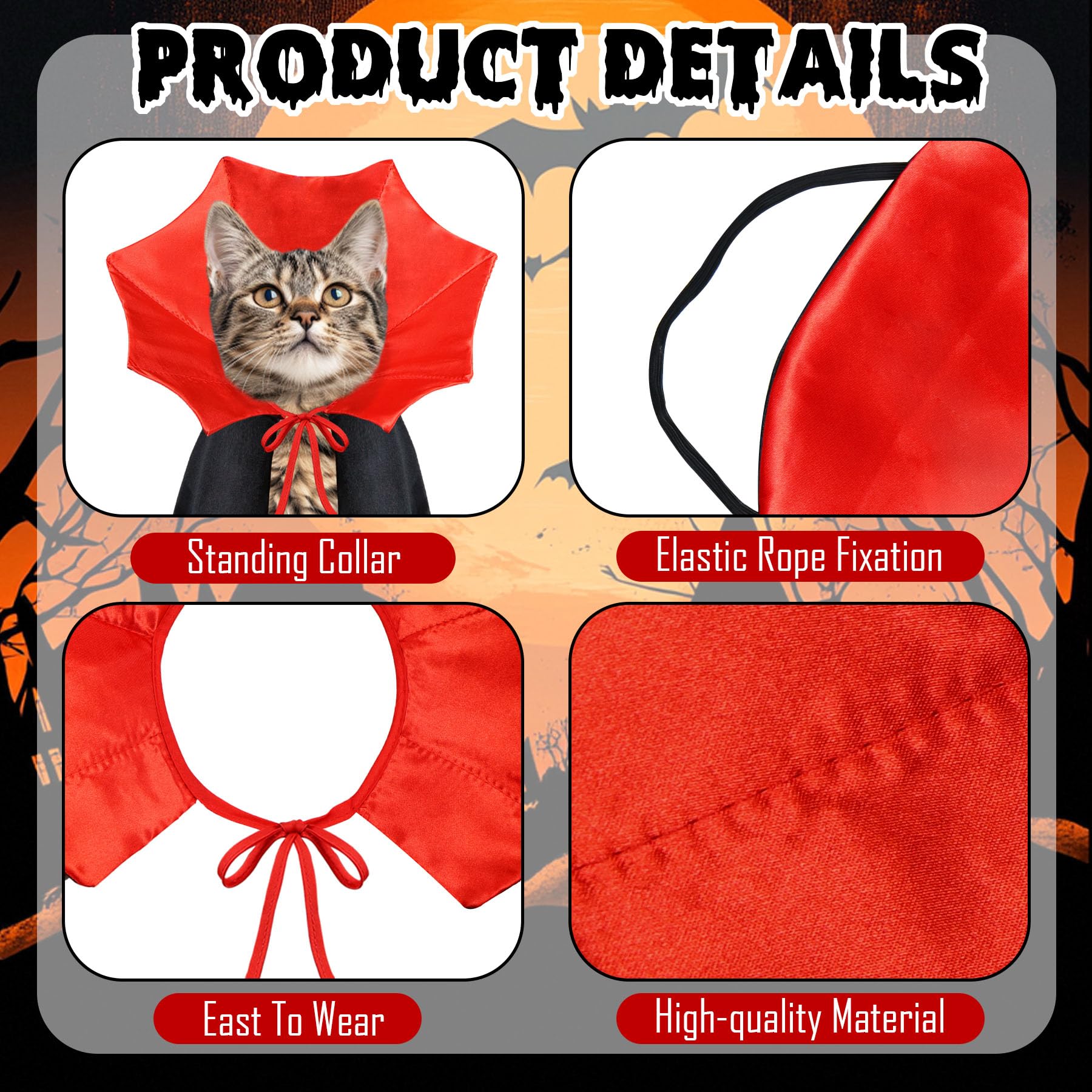 PAYHTOW Dog Halloween Costume Dog Vampire Costume
