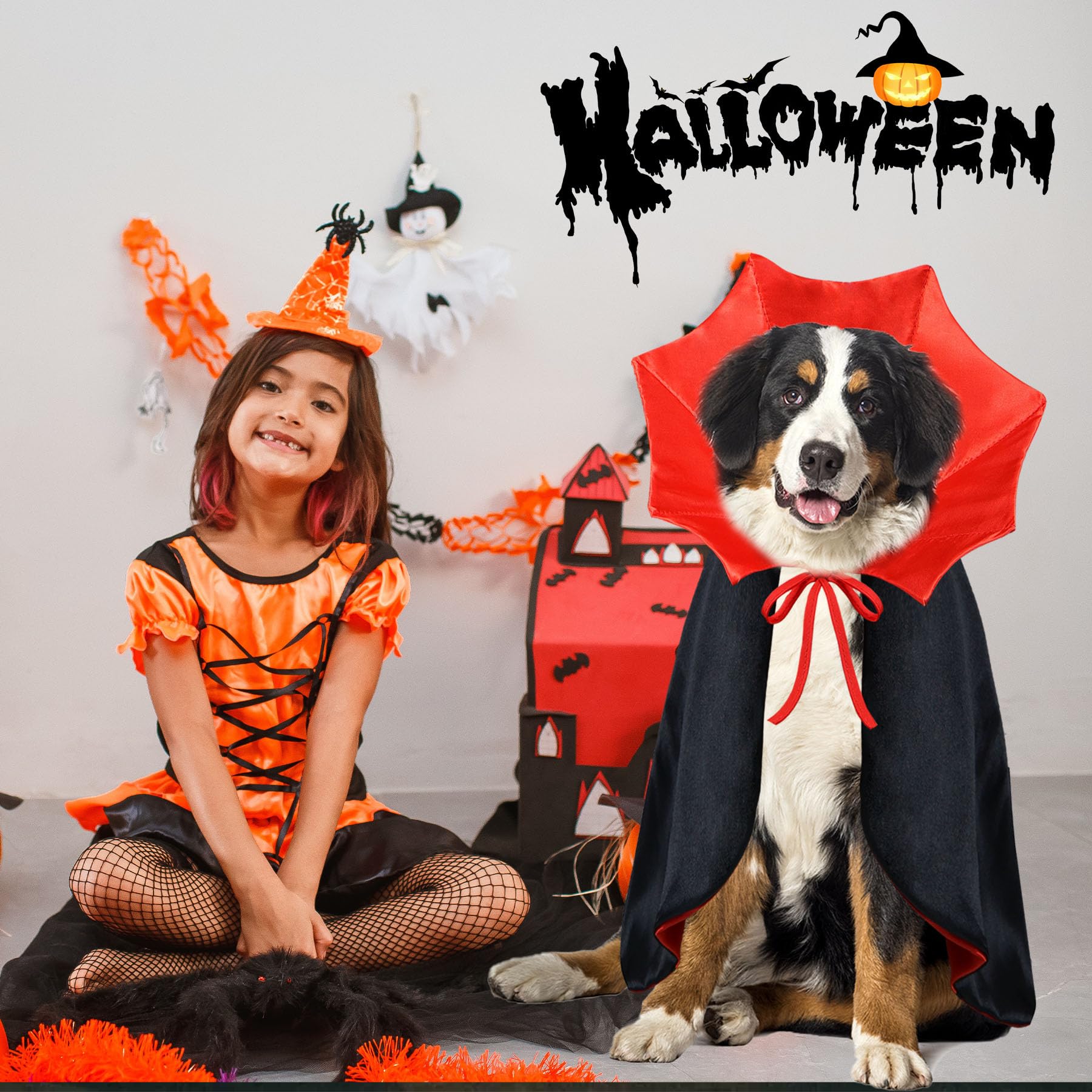 PAYHTOW Dog Halloween Costume Dog Vampire Costume