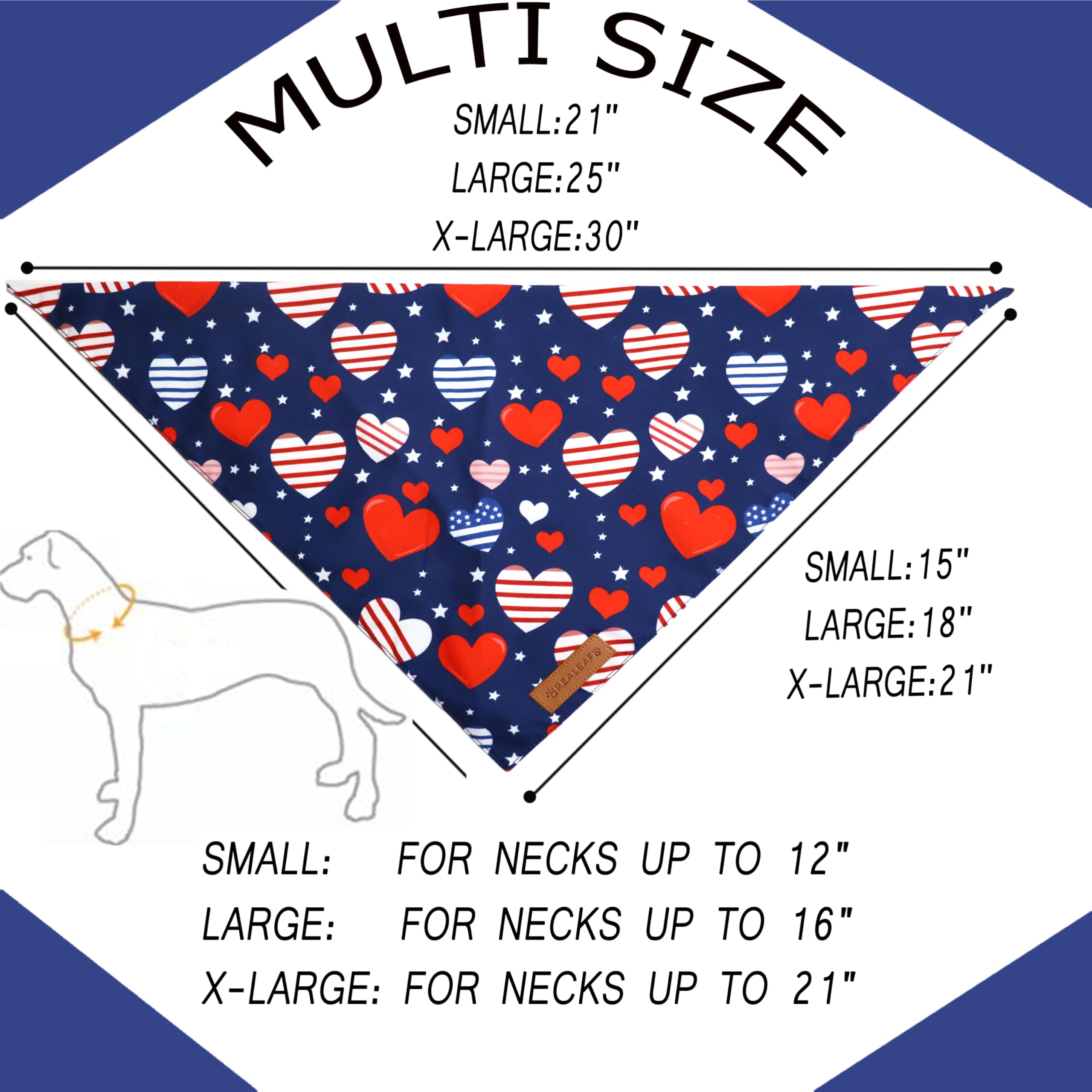 Realeaf Fall Dog Bandanas 2 Pack, Reversible Orange Plaid Holiday Pet Scarf