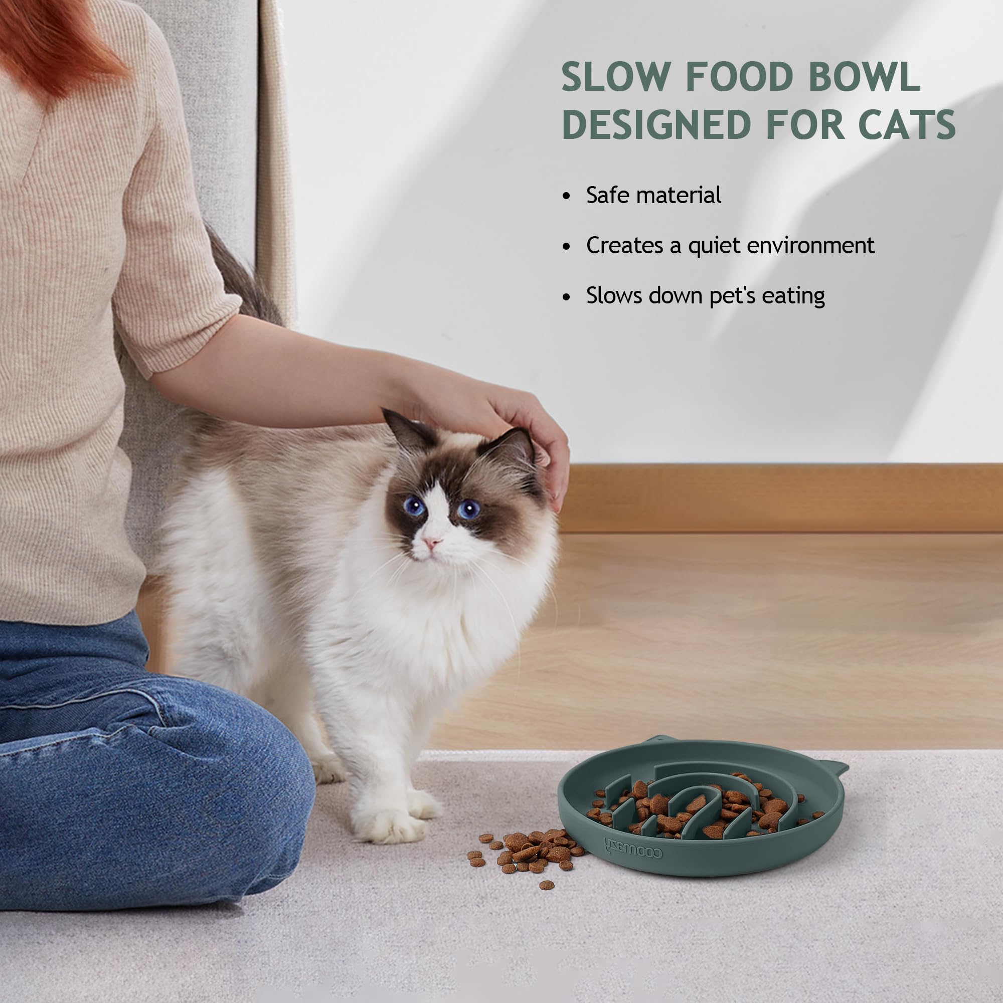 Coomazy Silicone Slow Feeder Dog Cat Bowls