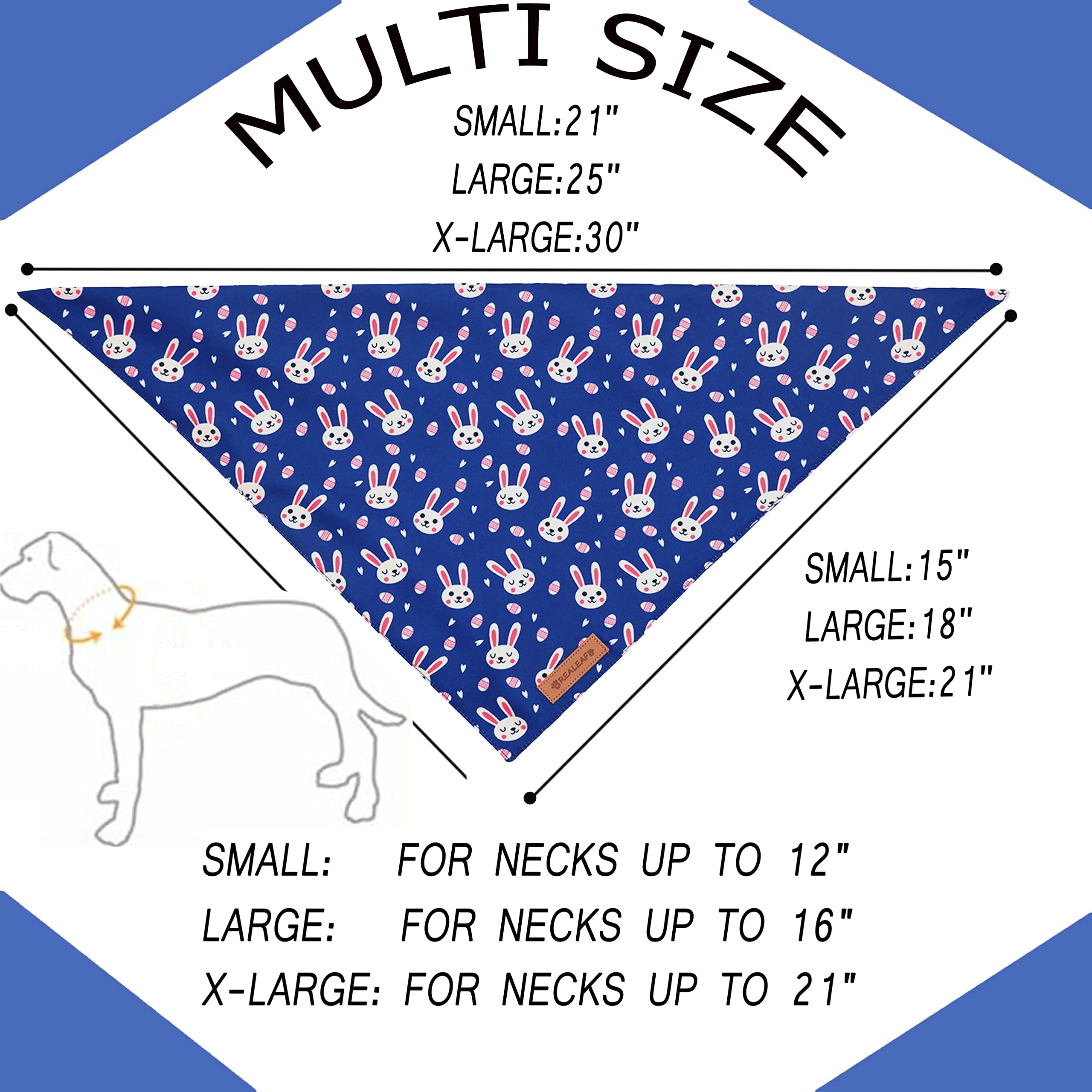 Realeaf Fall Dog Bandanas 2 Pack, Reversible Orange Plaid Holiday Pet Scarf