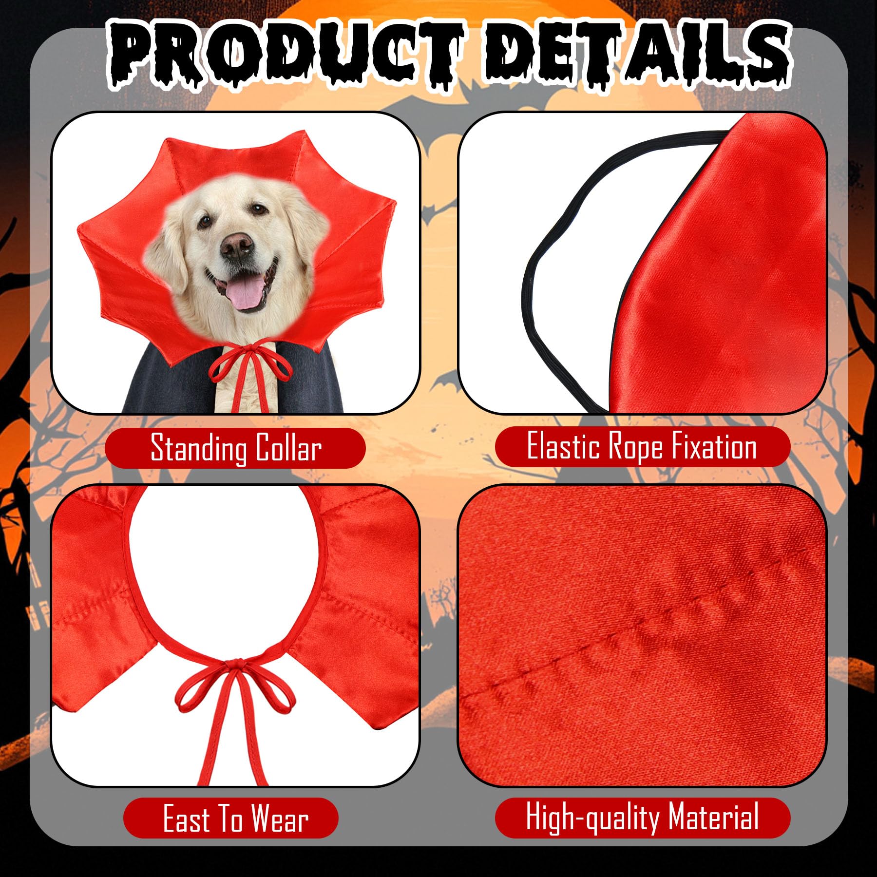 PAYHTOW Dog Halloween Costume Dog Vampire Costume