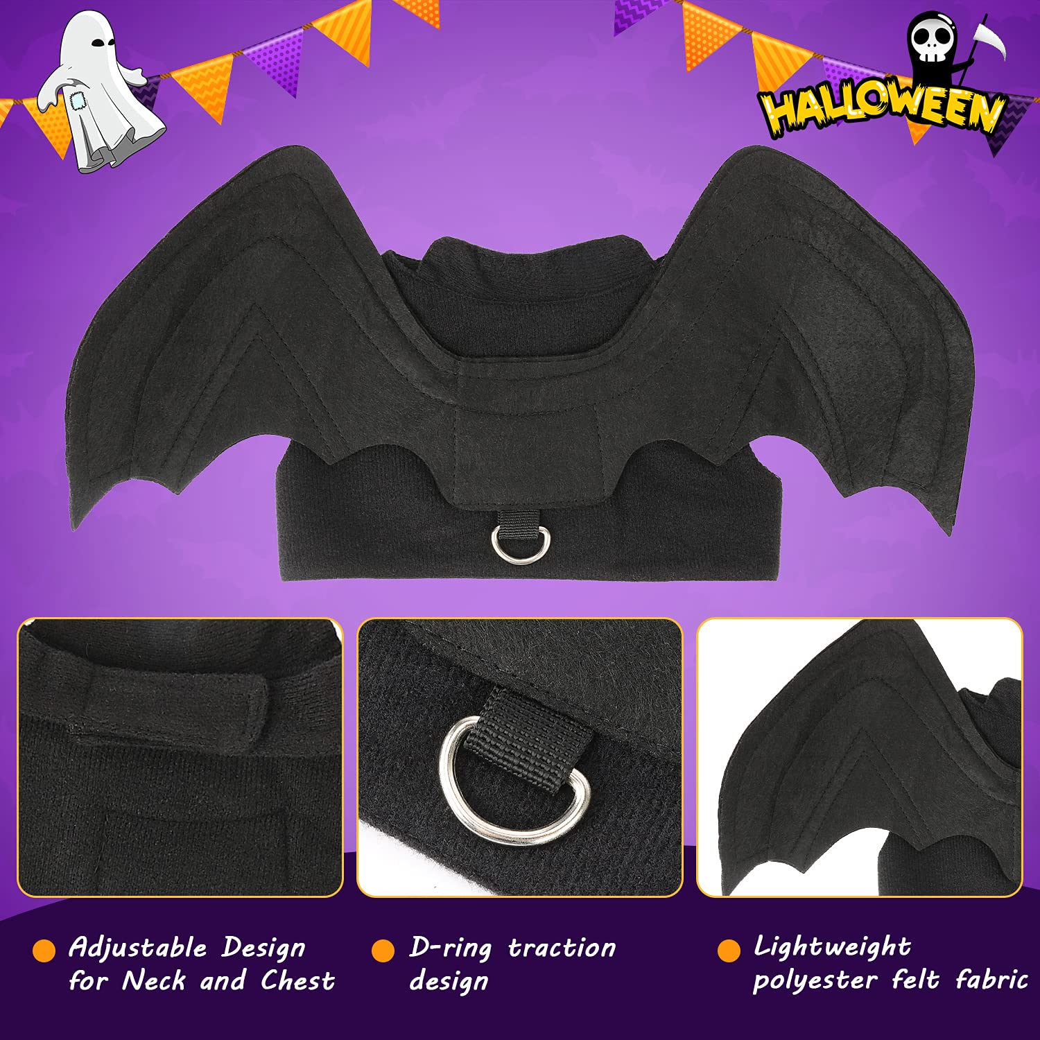 Halloween Bat Wings Pet Costumes for Halloween Party