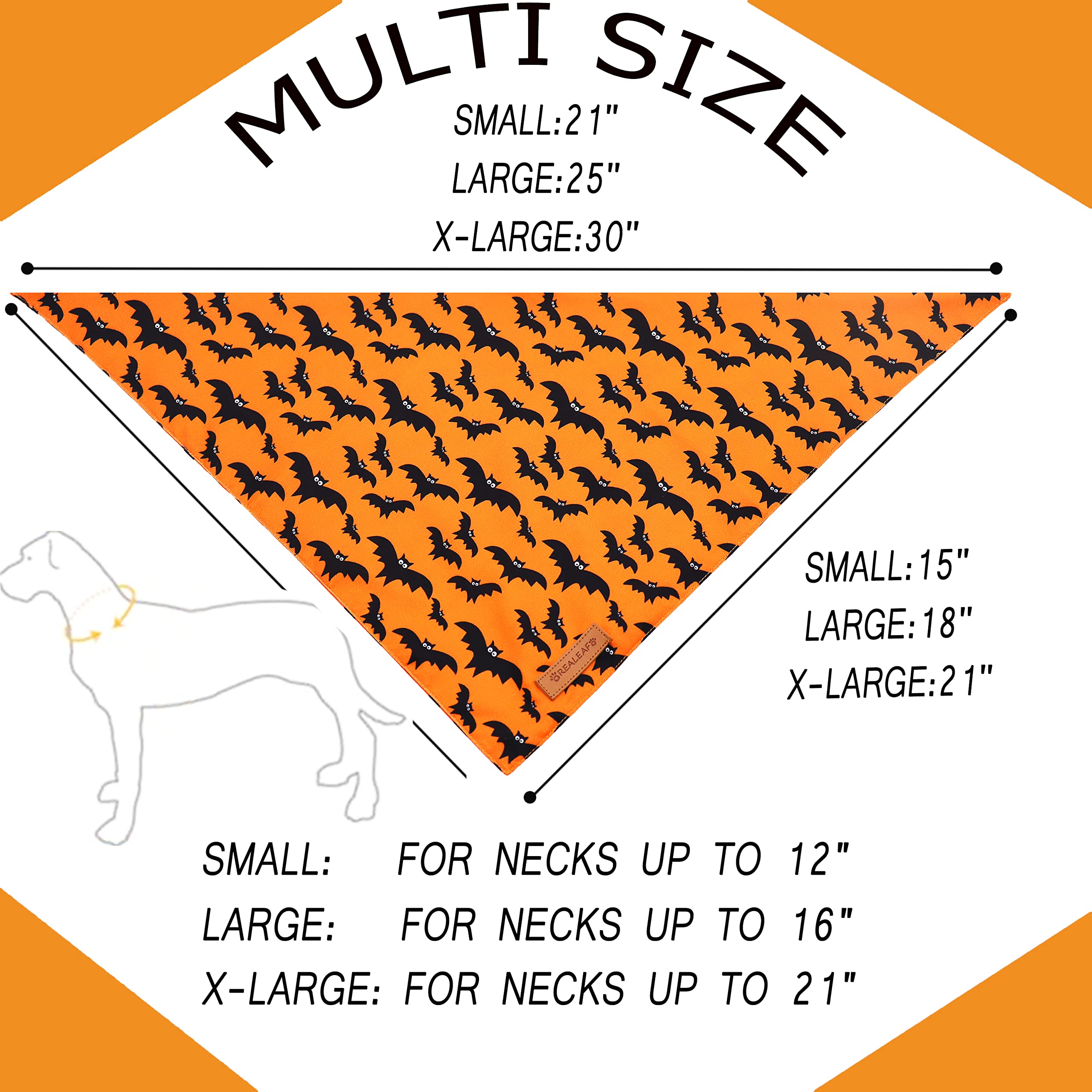 Realeaf Fall Halloween Dog Bandanas 2 Pack